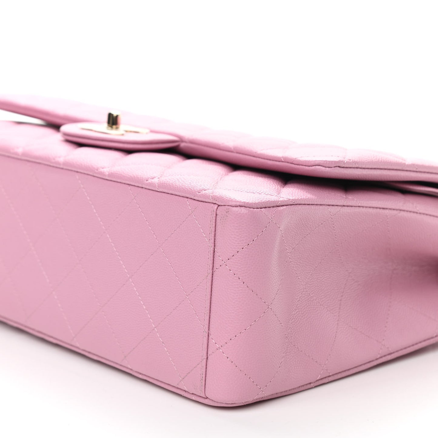 Caviar Quilted Maxi Double Flap Pink