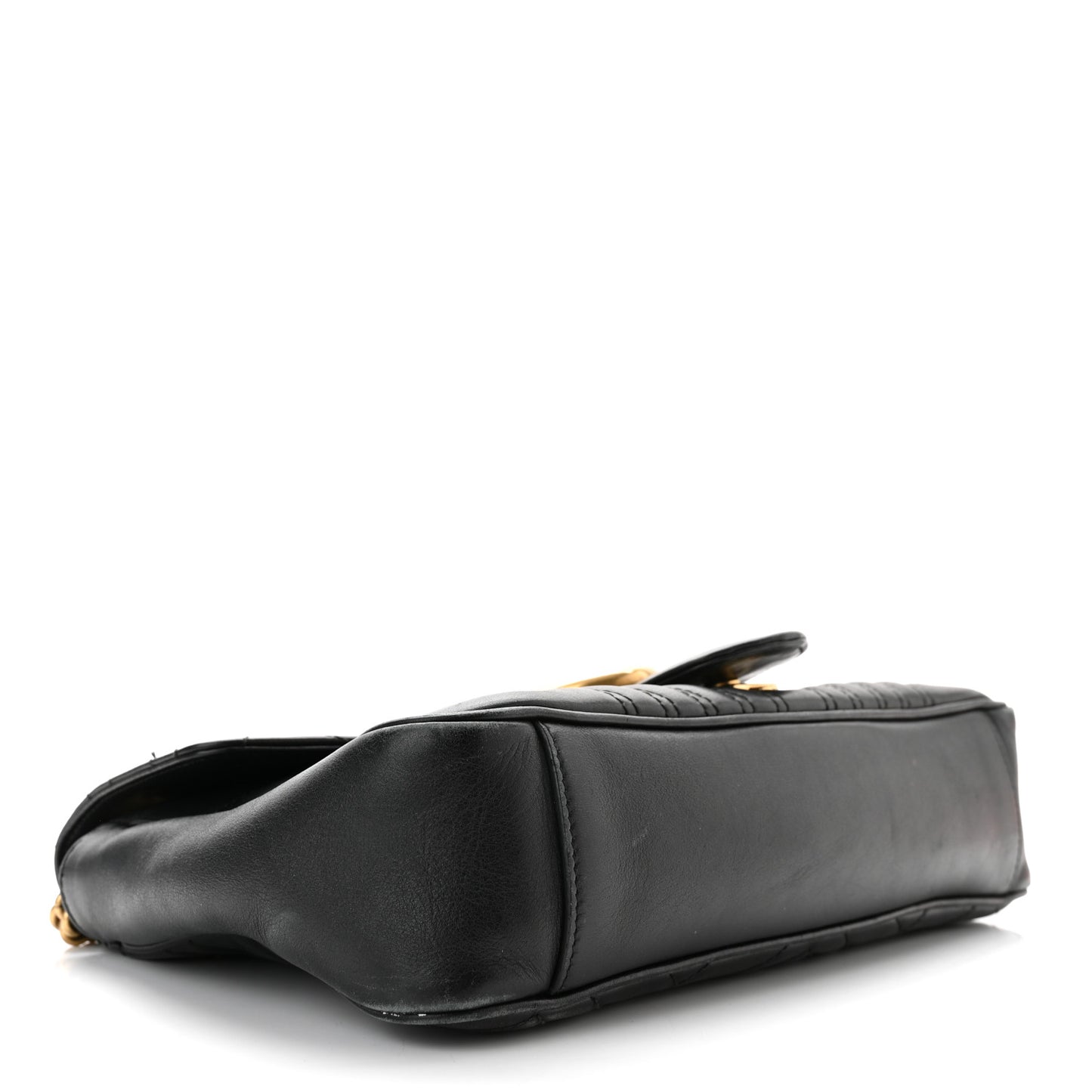 Calfskin Matelasse Medium GG Marmont Shoulder Bag Black