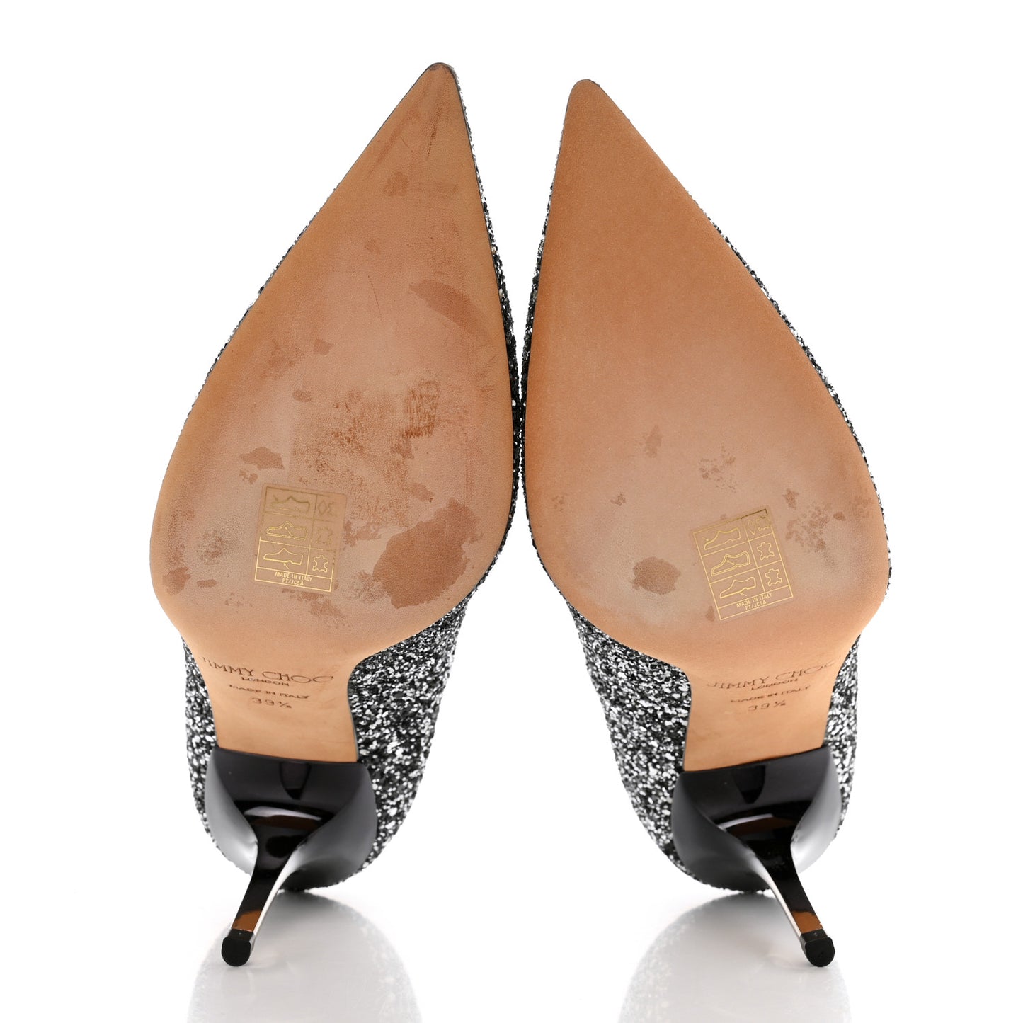 Coarse Glitter Degrade Pointy Toe Romy 100 Pumps 39.5 Black Silver