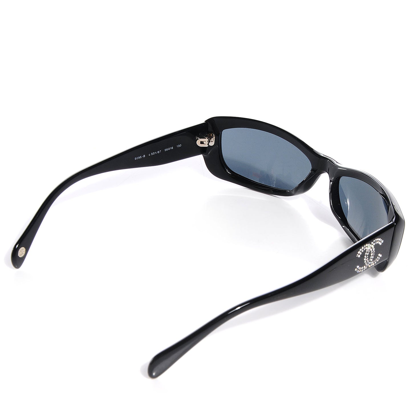 Crystal CC Logo Sunglasses 5095-B Black