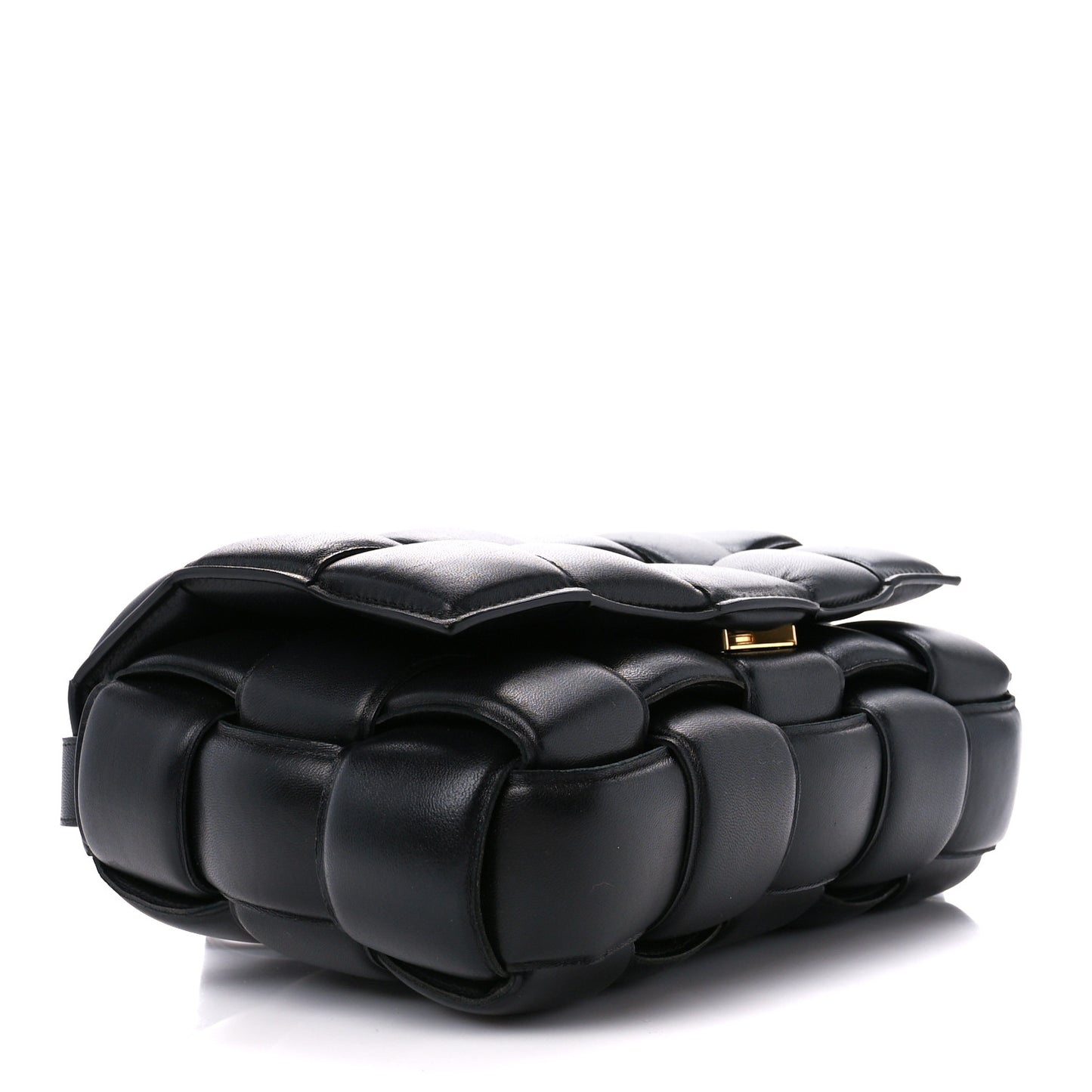 Nappa Maxi Intreccio Padded Cassette Crossbody Bag Black