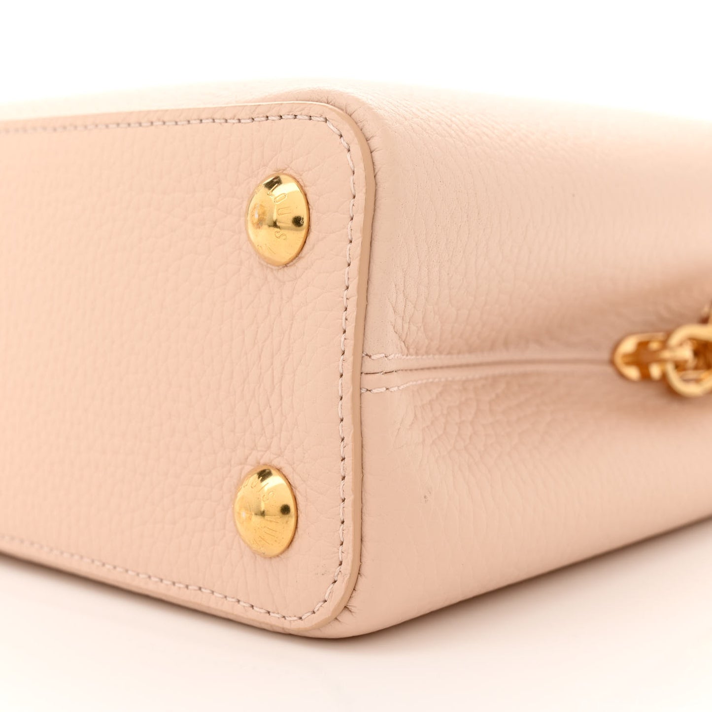 Taurillon Ostrich Capucines BB Powder Pink Beige