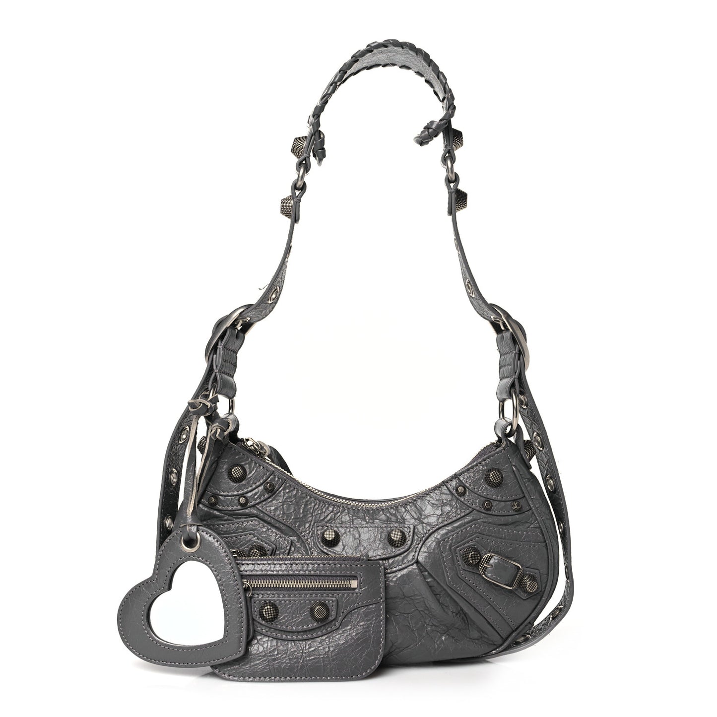 Agneau Arena Le Cagole Shoulder Bag XS Dark Grey