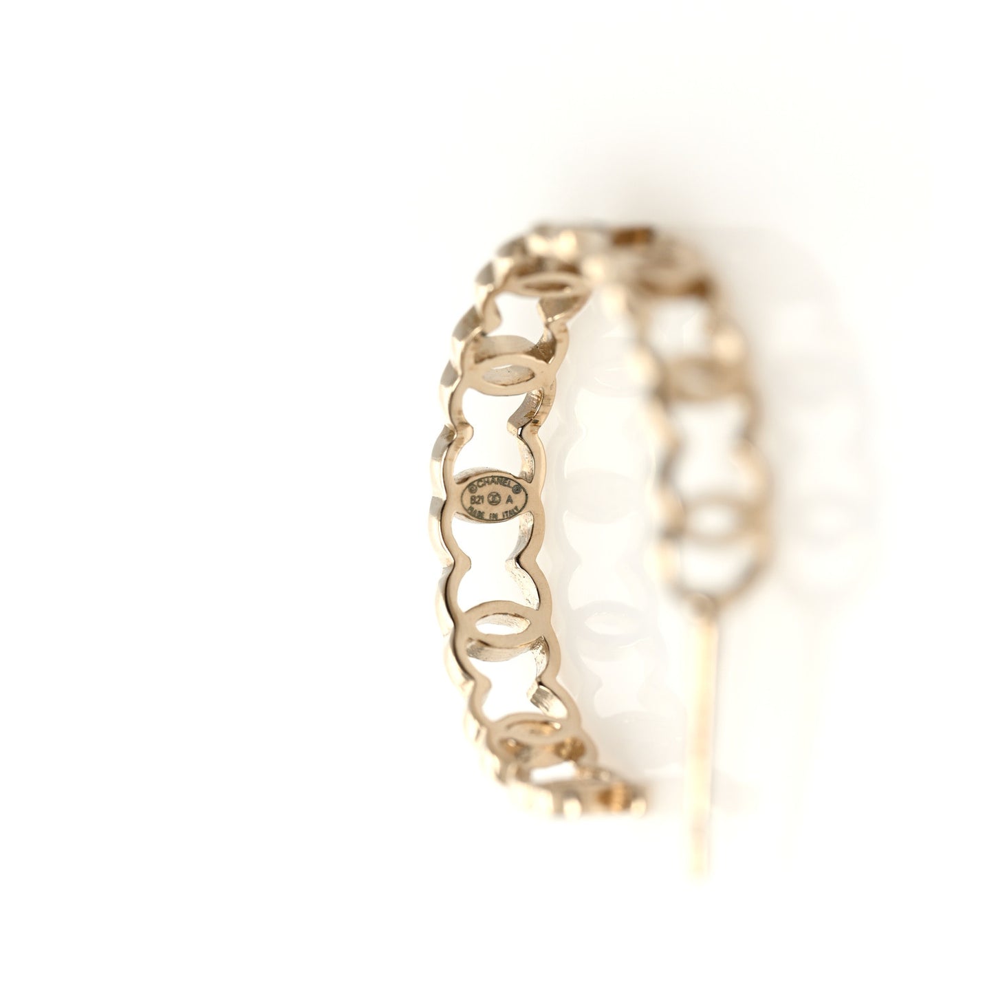 Metal CC Hoop Earrings Gold