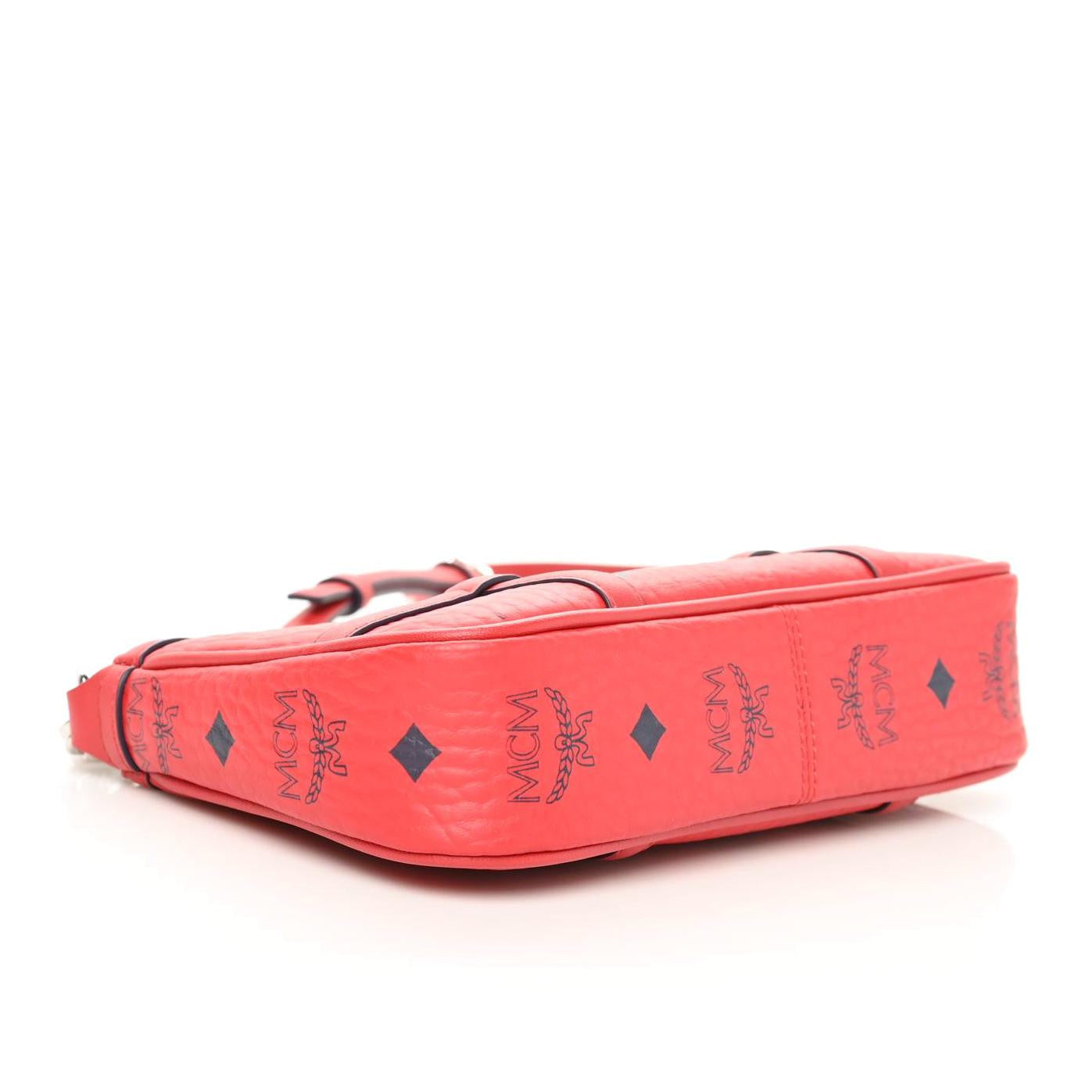 MCM Visetos Mini Aren Chain Crossbody Bag Candy Red 4 of 9
