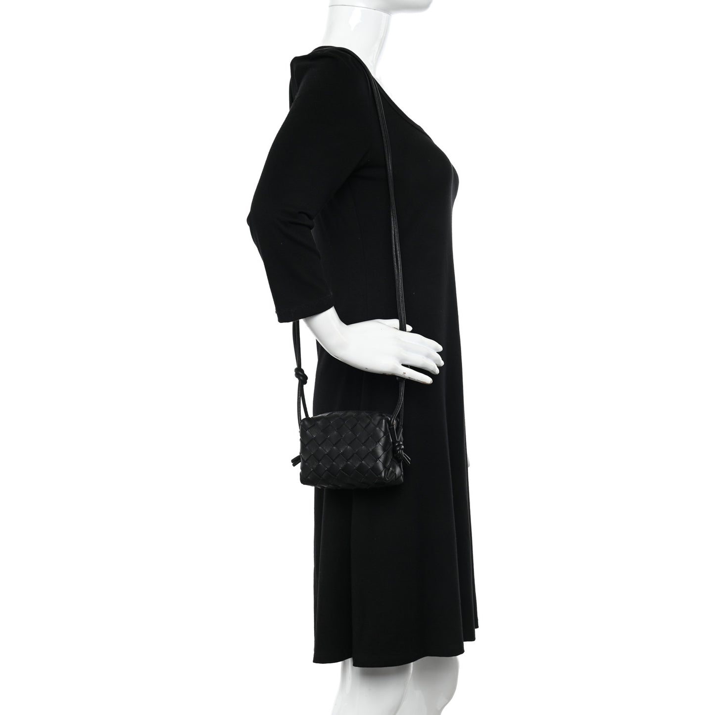 Nappa Intrecciato Candy Loop Camera Bag Black