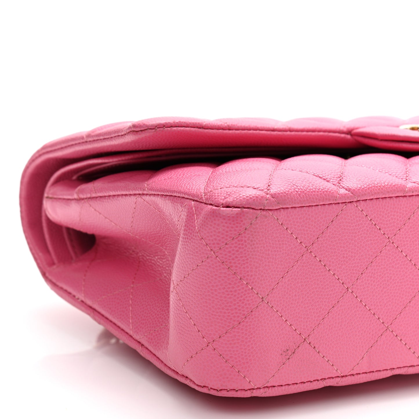Caviar Quilted Medium Double Flap Pink
