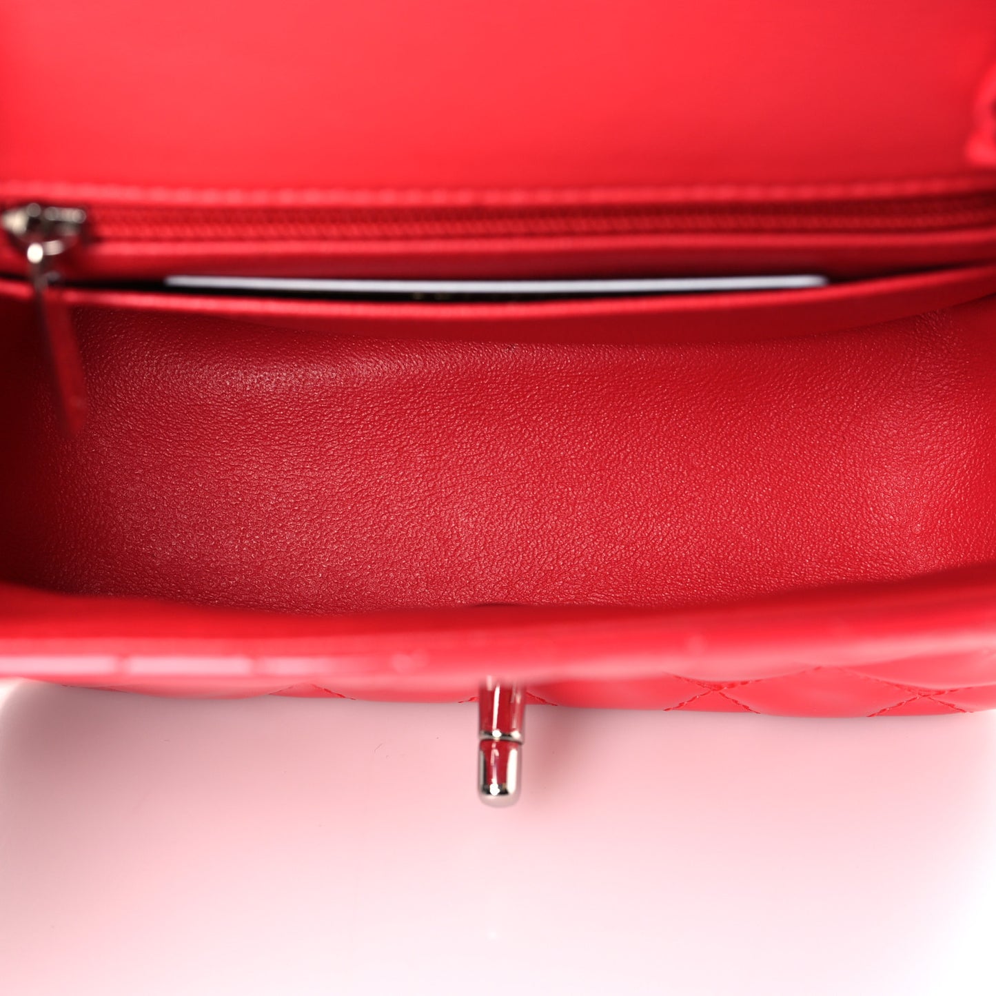 Patent Quilted Mini Square Flap Fuchsia