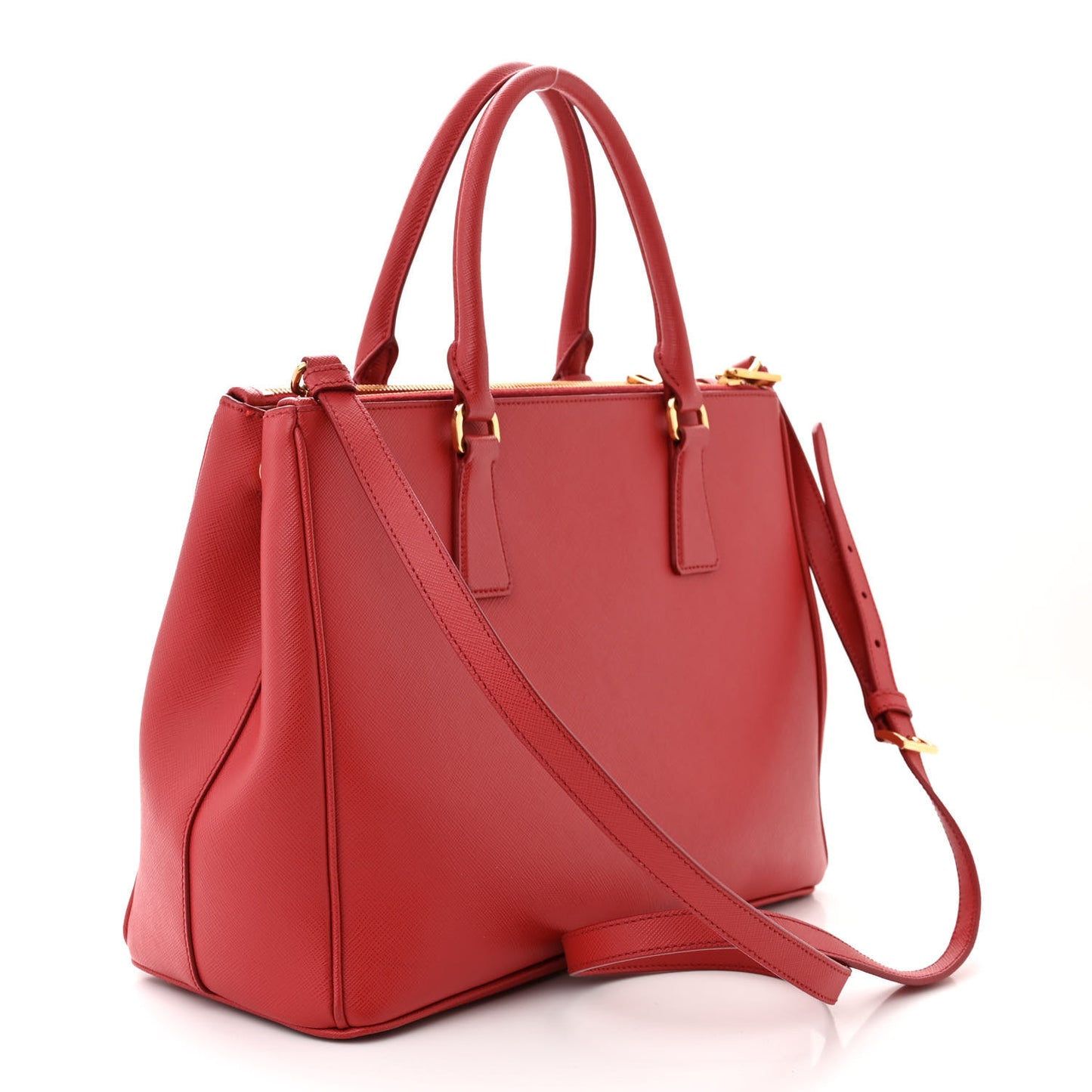 Saffiano Small Galleria Double Zip Tote Fuoco