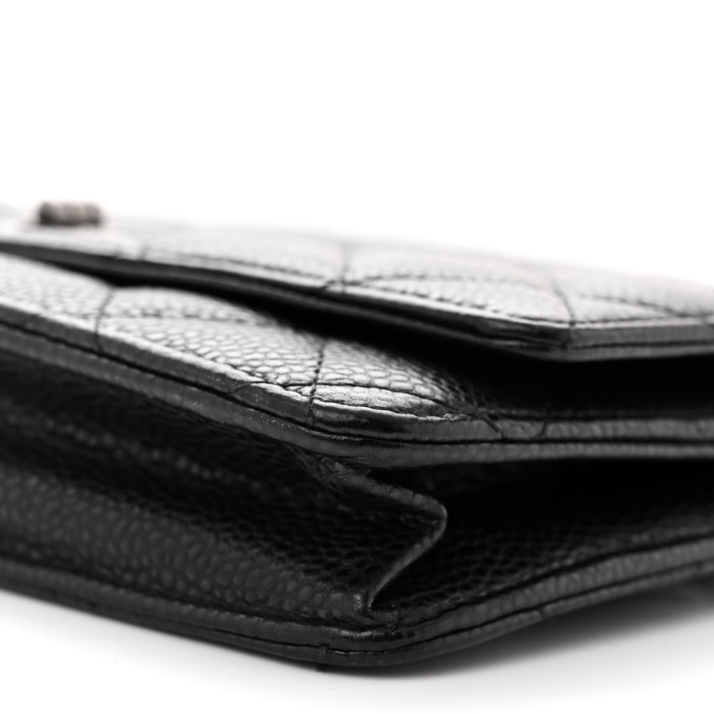 Caviar Quilted Reissue Wallet On Chain WOC Black