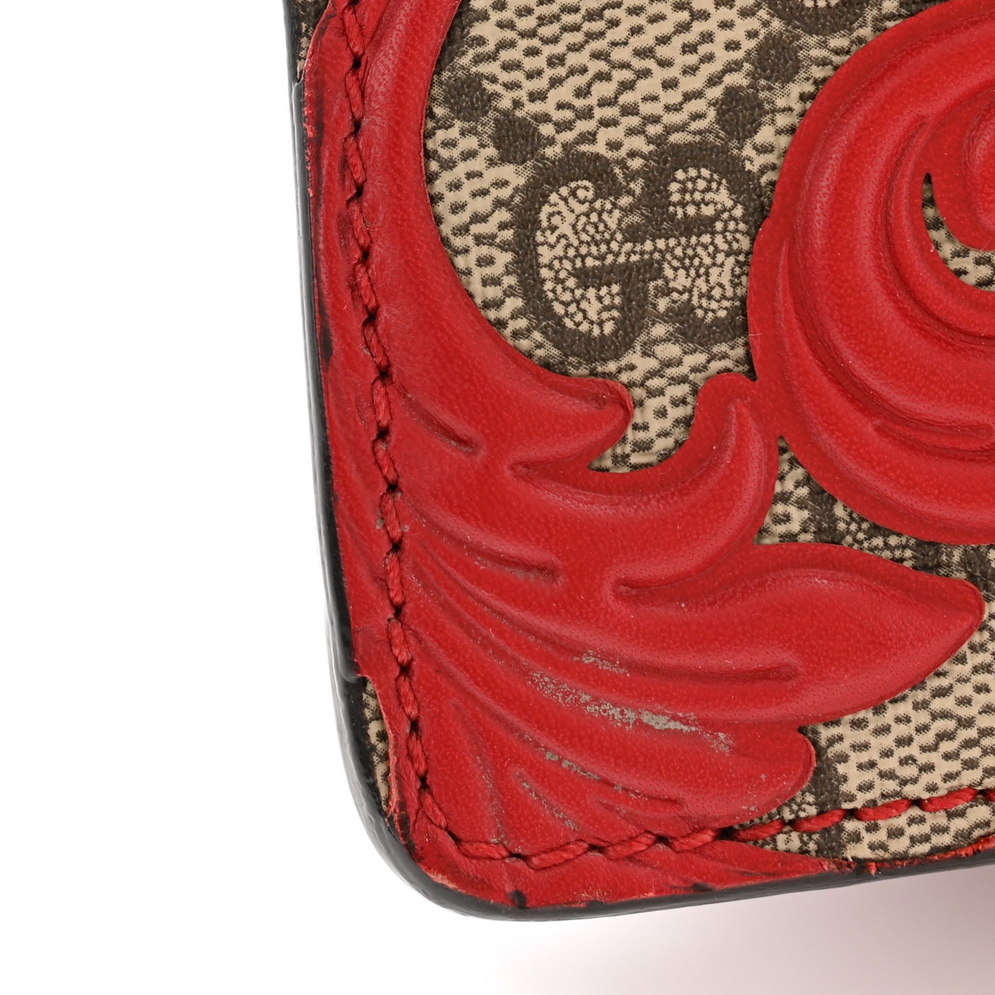 GG Supreme Monogram Arabesque Small Dionysus Shoulder Bag Hibiscus Red