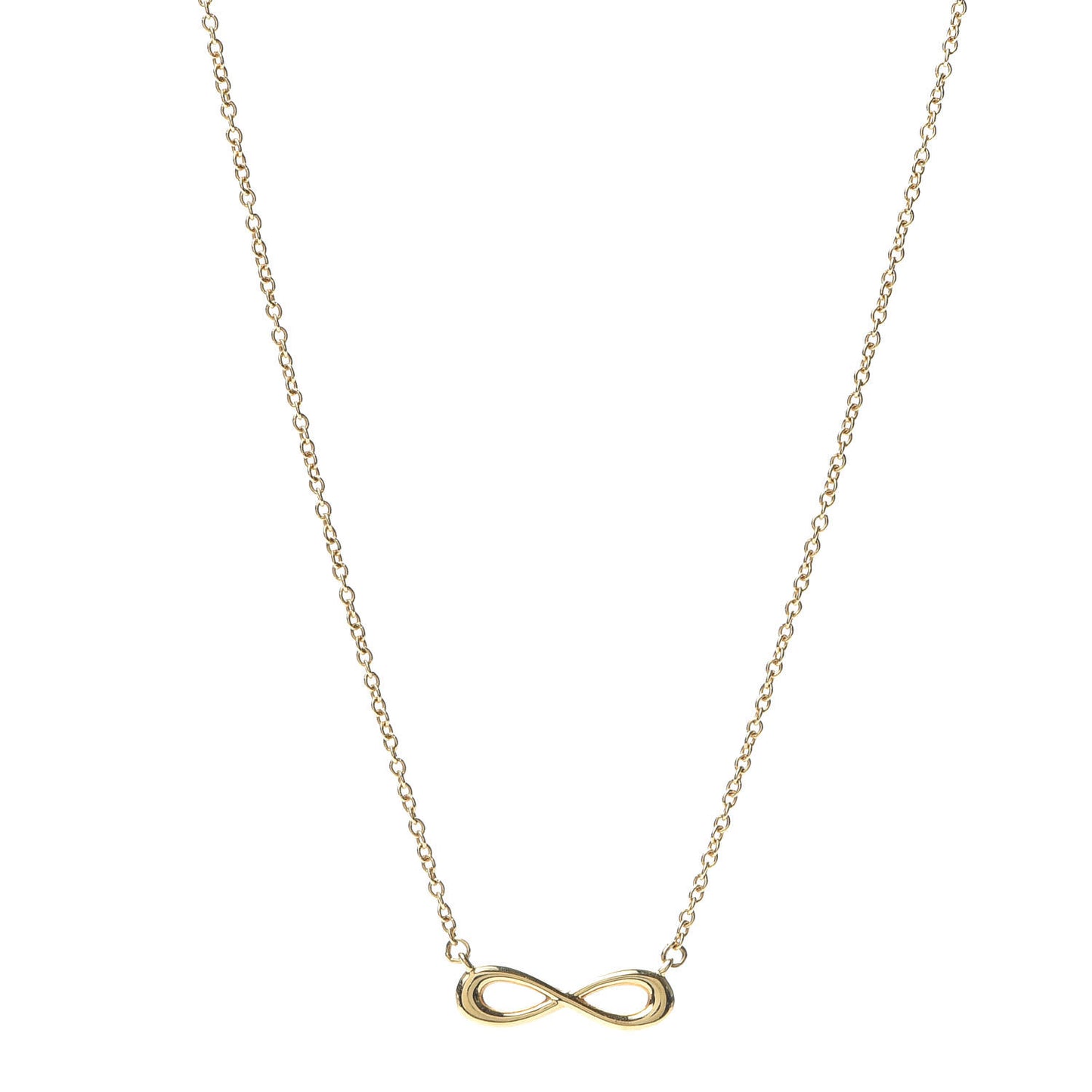18K Yellow Gold Infinity Pendant Necklace