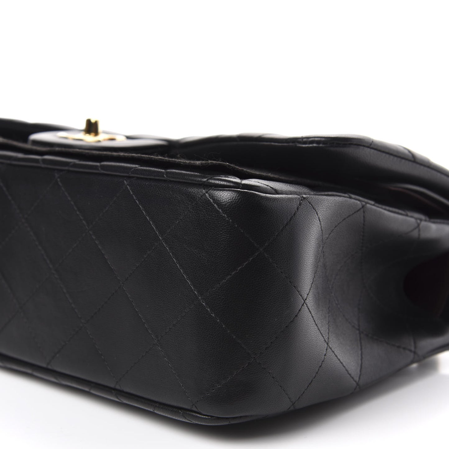 Lambskin Quilted Jumbo Double Flap Black