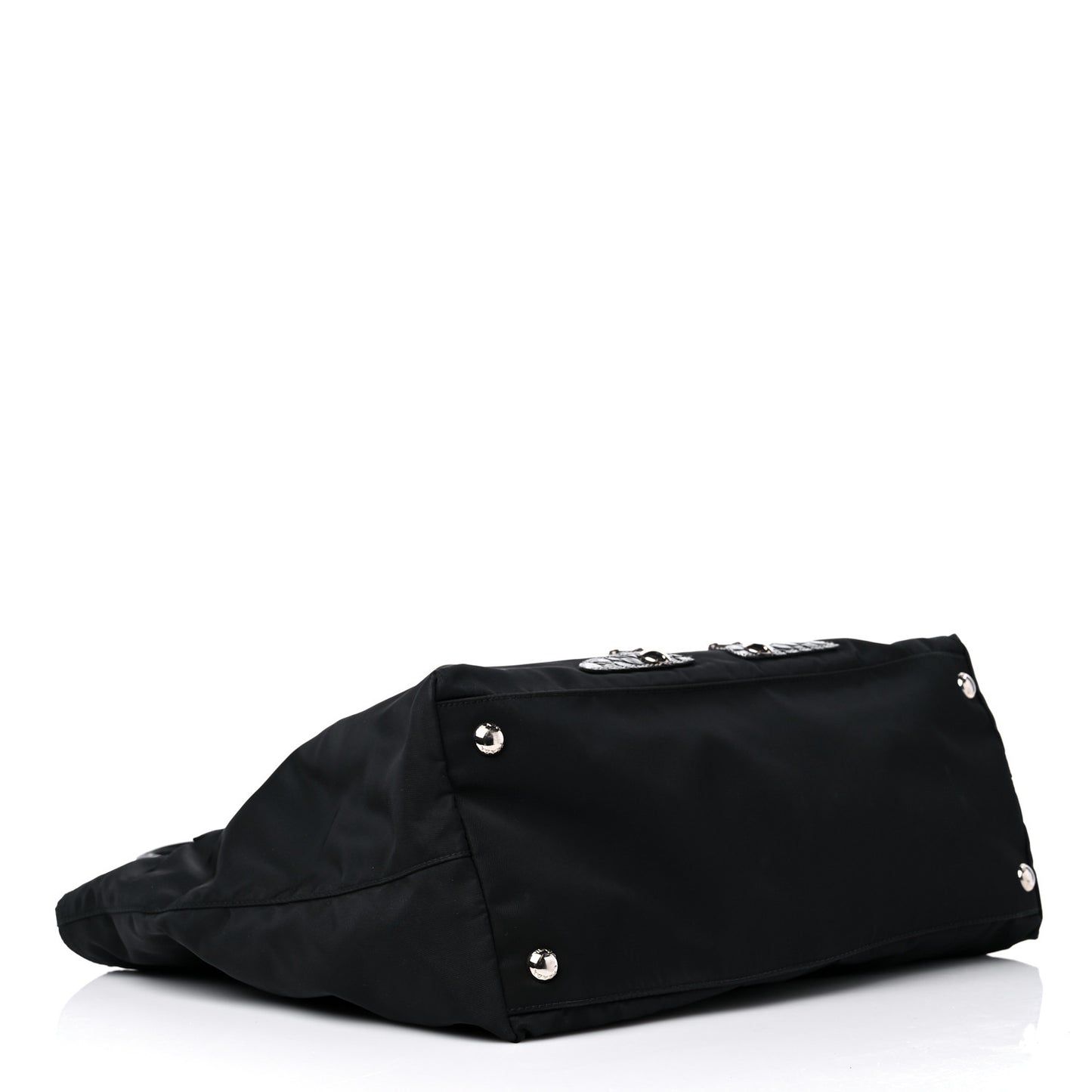 Nylon Tessuto Saffiano Robot Tote Bag Black