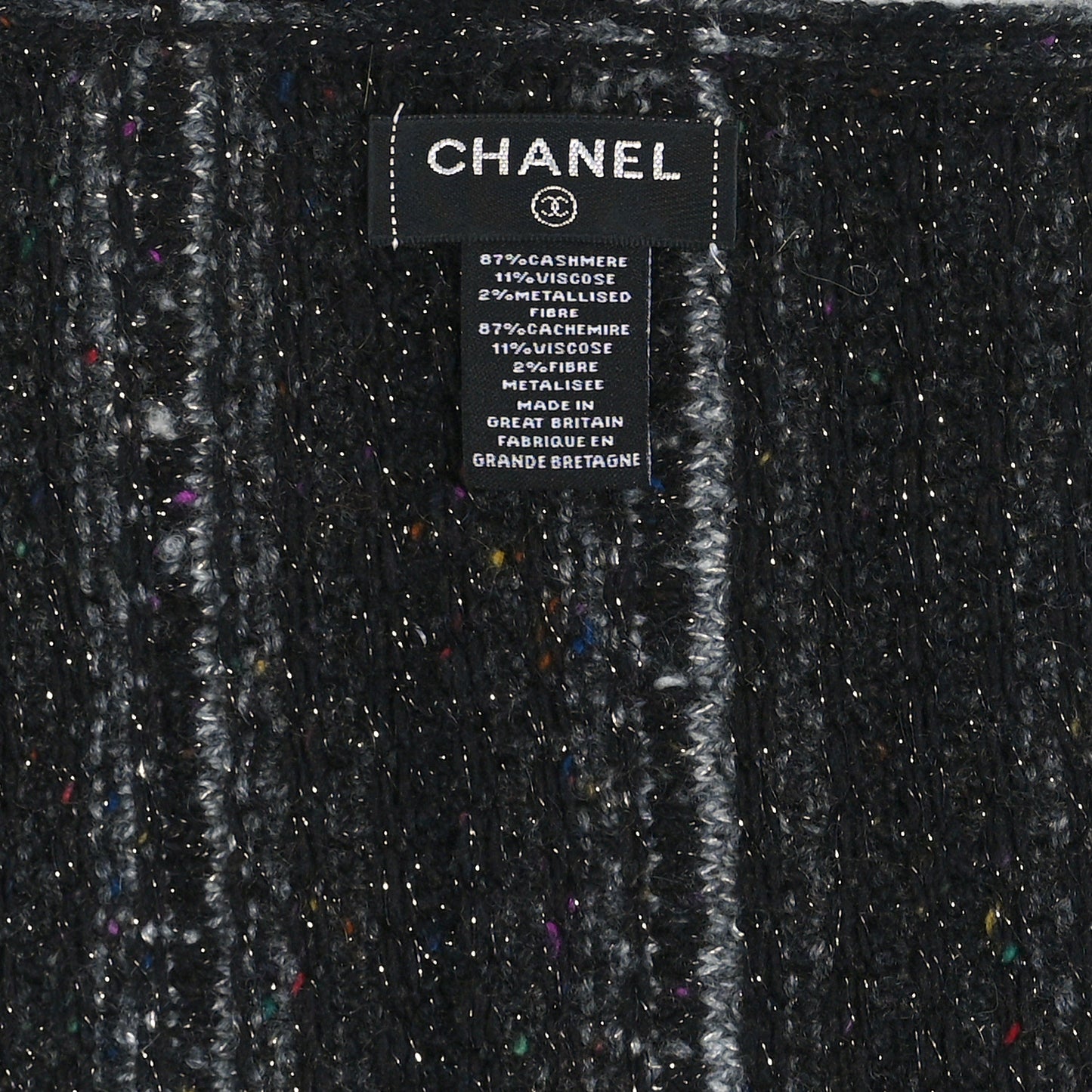Cashmere Glitter Woven Scarf Grey White Multicolor