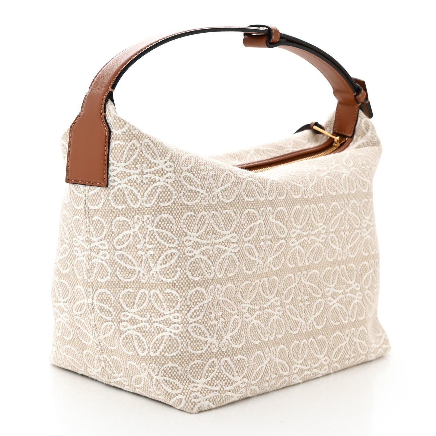 Jacquard Anagram Calfskin Small Cubi Bag Ecru Tan