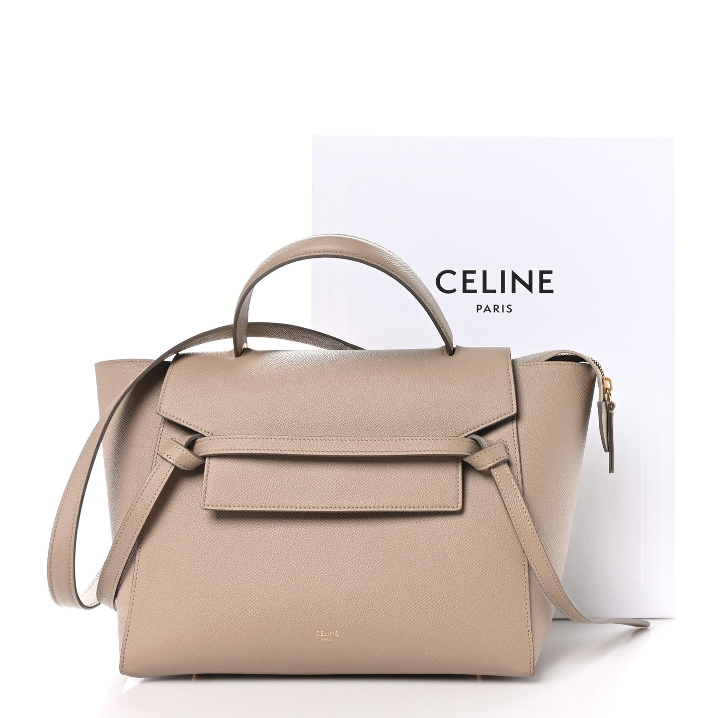 Grained Calfskin Mini Belt Bag Light Taupe