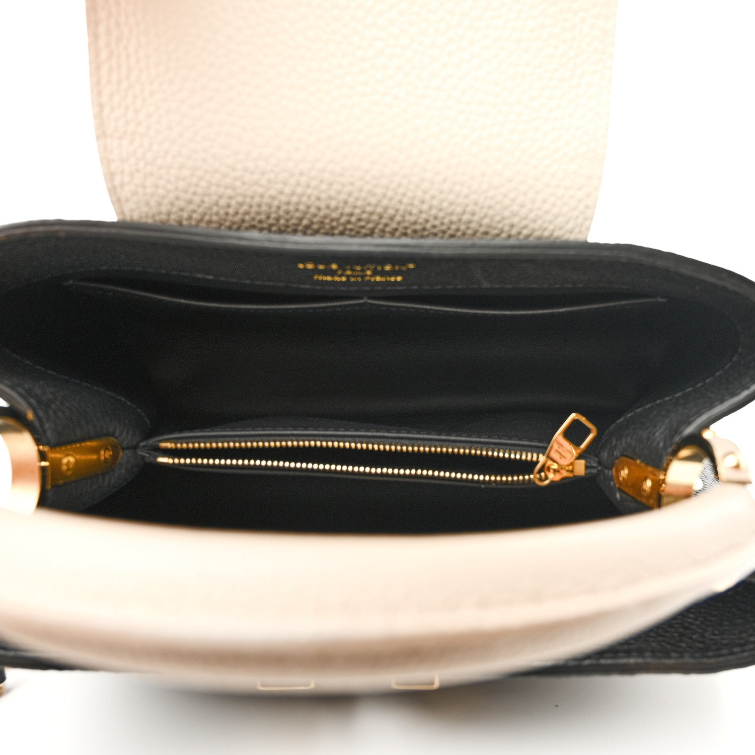 Louis Vuitton Taurillon Flower Chain Capucines MM Black Galet Gray Pearly Cream 5 of 11