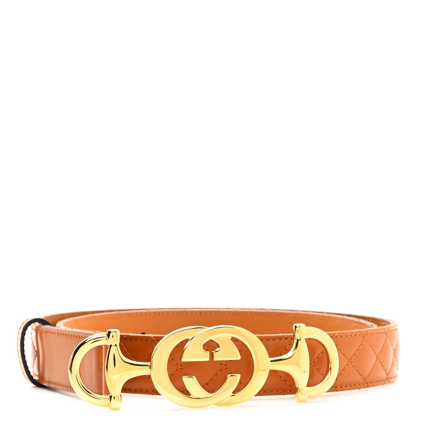 Gucci Calfskin Trapuntata Zumi 30mm Belt 85 34 Cognac 1744931