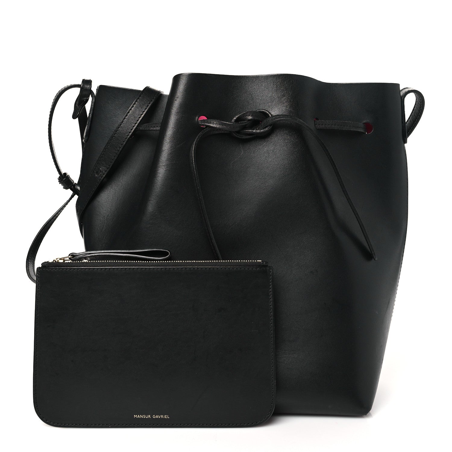 Mansur Gavriel Vegetable Tanned Calfskin Bucket Bag Black Dolly 3 of 14