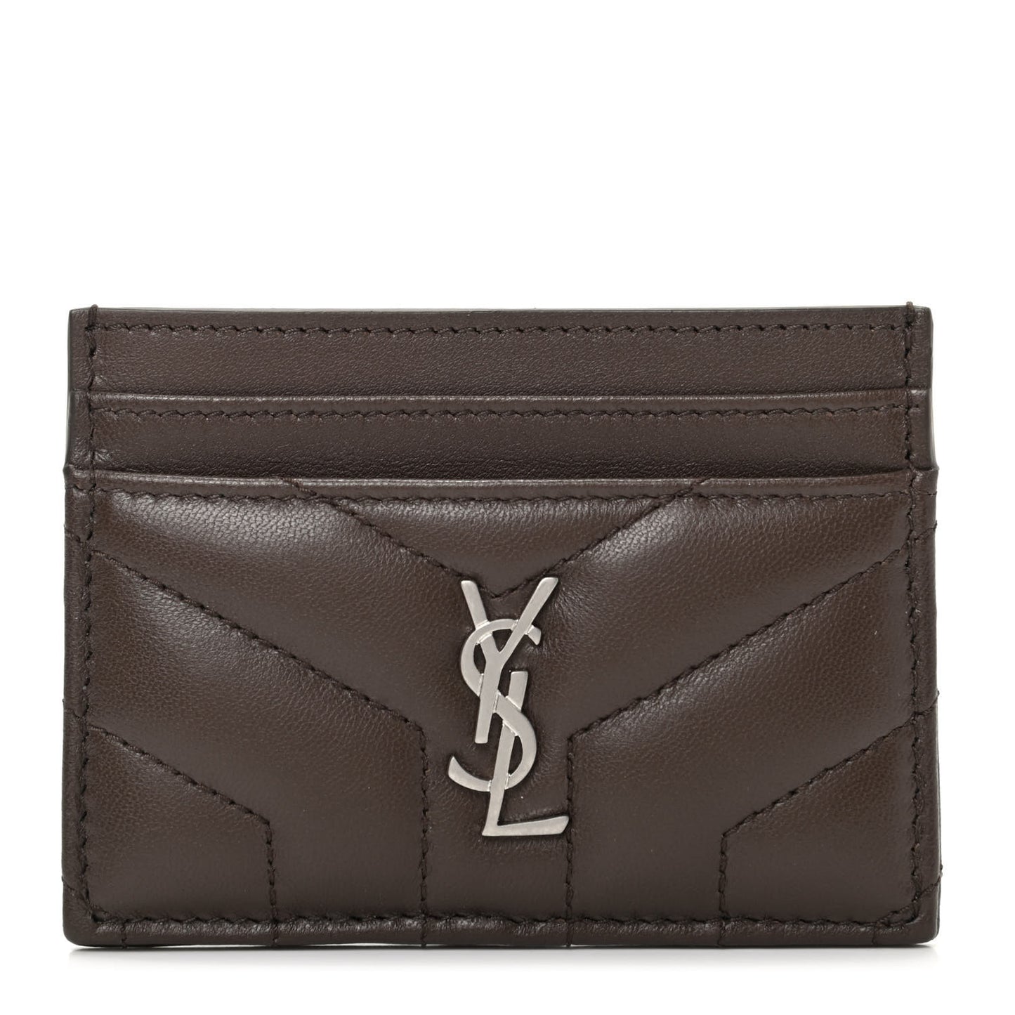 Calfskin Y Quilted Monogram LouLou Credit Card Case Faggio