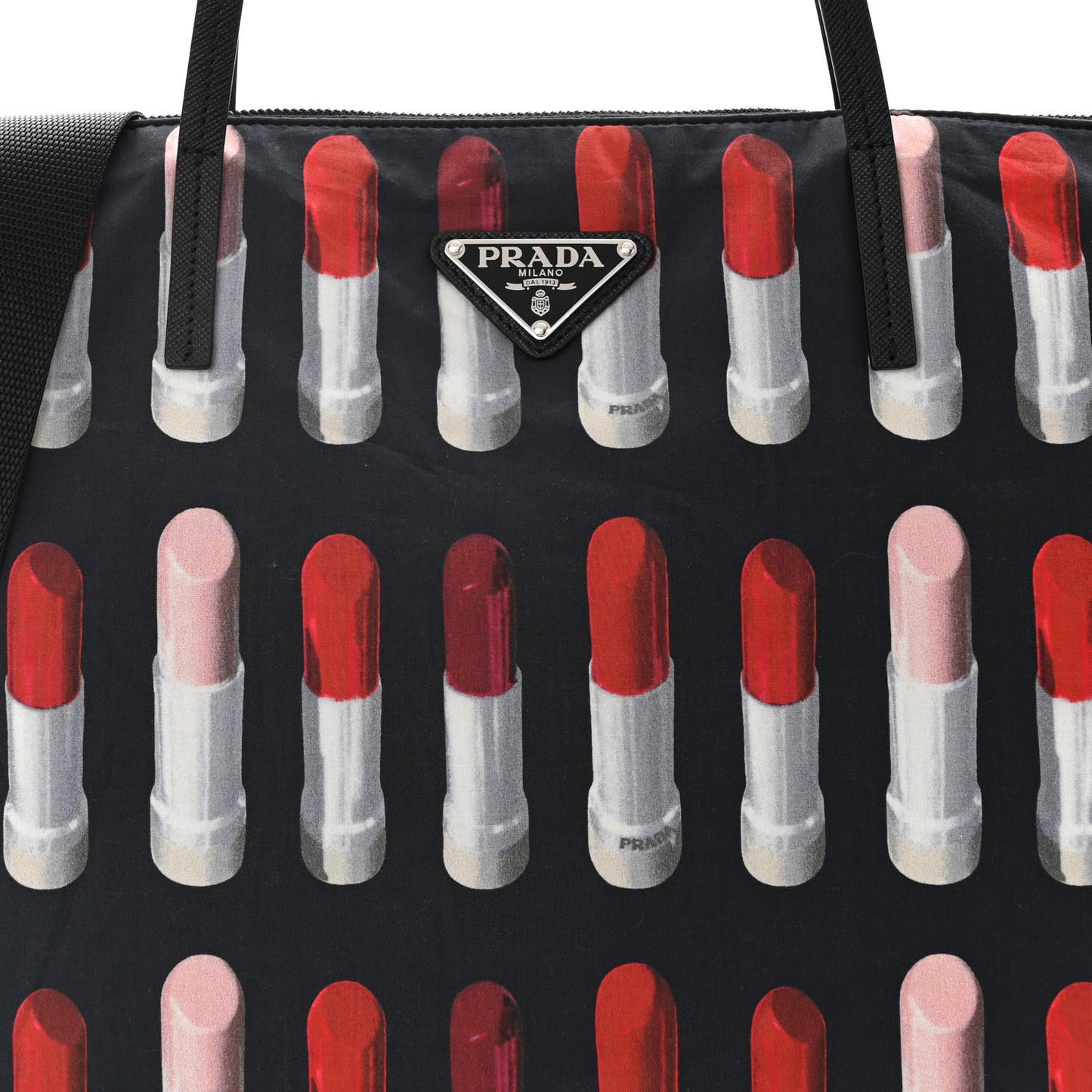 Tessuto Nylon Saffiano Lipstick Print Tote