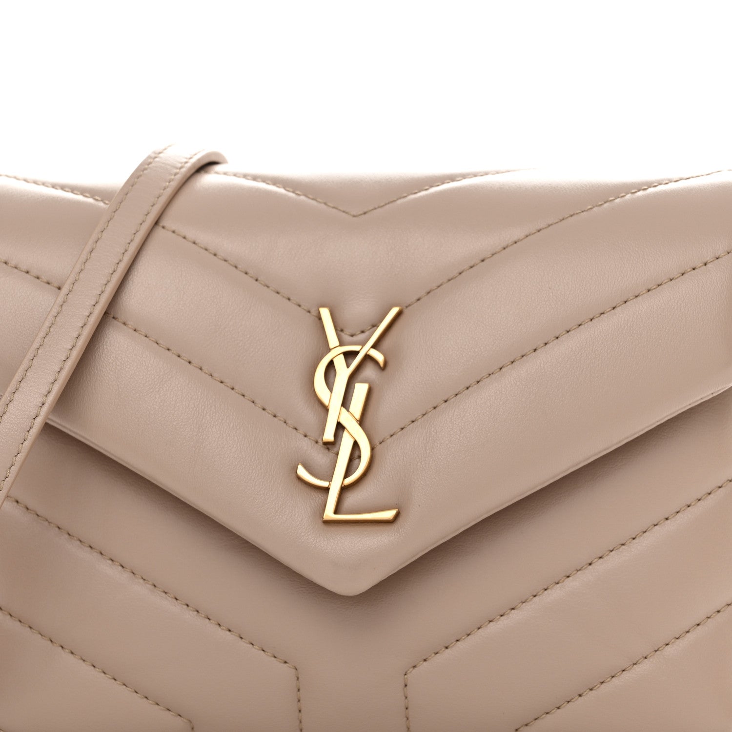 Saint Laurent Calfskin Y Quilted Monogram Toy Loulou Crossbody Bag Marble Pink 9 of 12