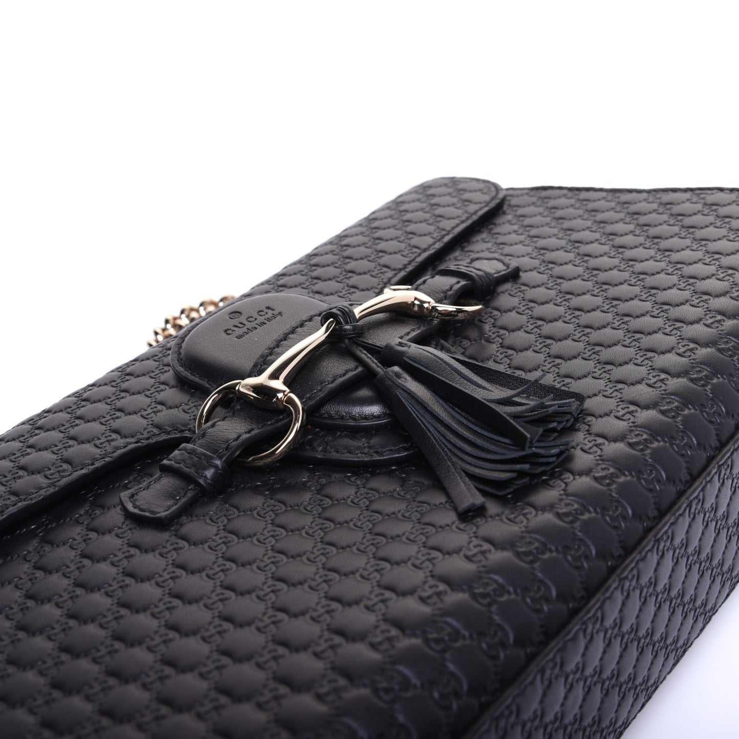 Microguccissima Medium Emily Chain Shoulder Bag Black