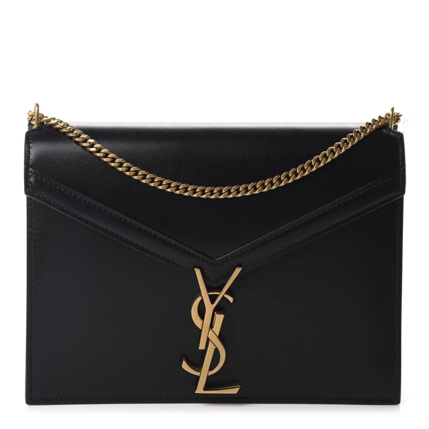 Smooth Calfskin Monogram Cassandra Clasp Bag Black