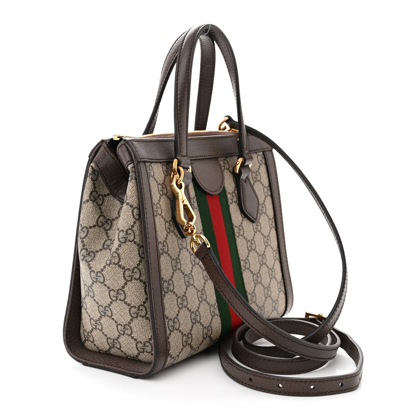 GG Supreme Monogram Small Ophidia Tote Bag Brown