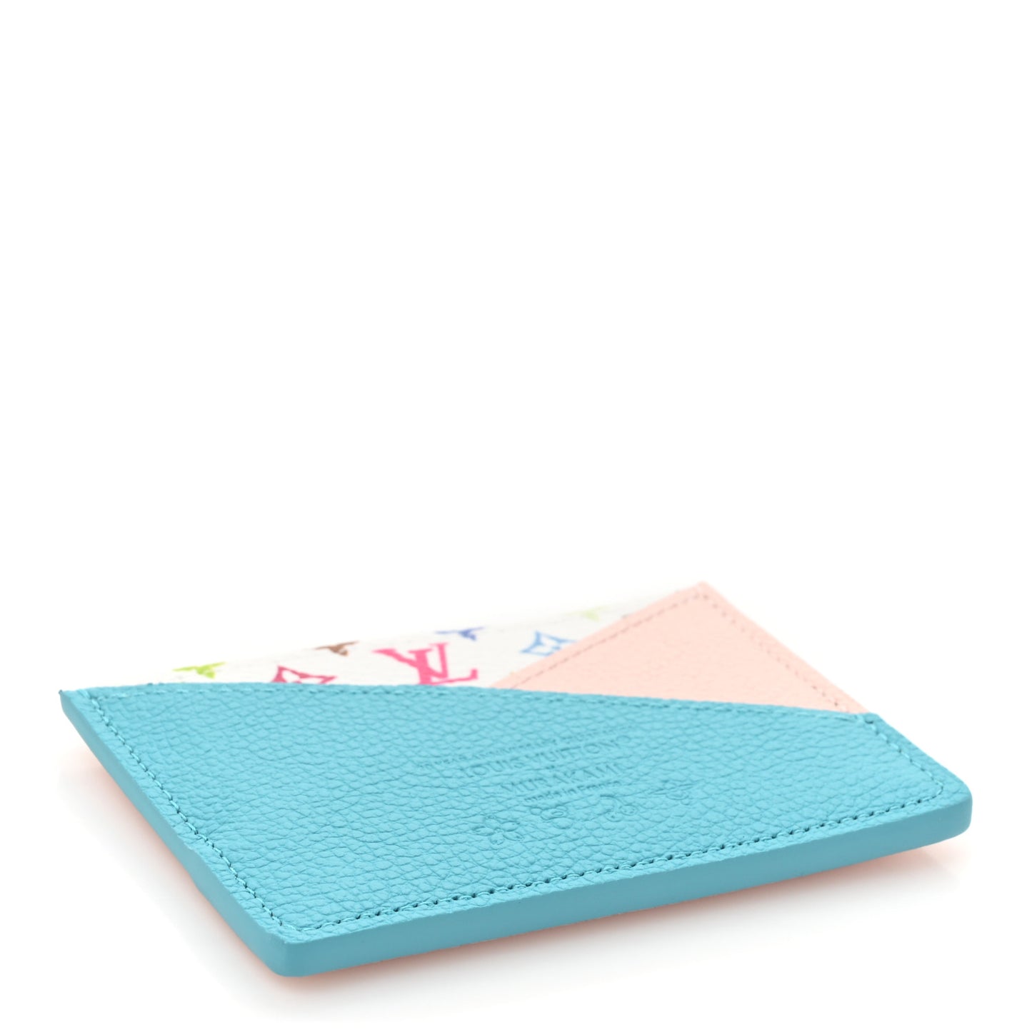 LV X TM Monogram Multicolor Criss-Cross Card Holder Kabira Blue Rose