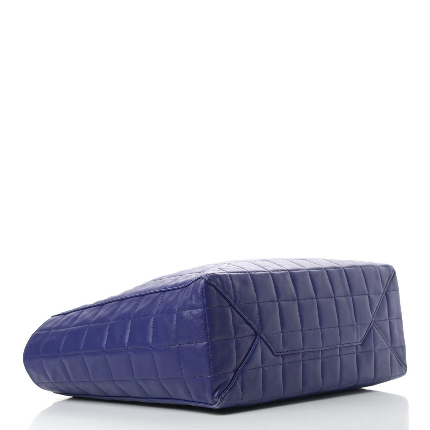 Lambskin Quilted Horizontal Cabas Blue