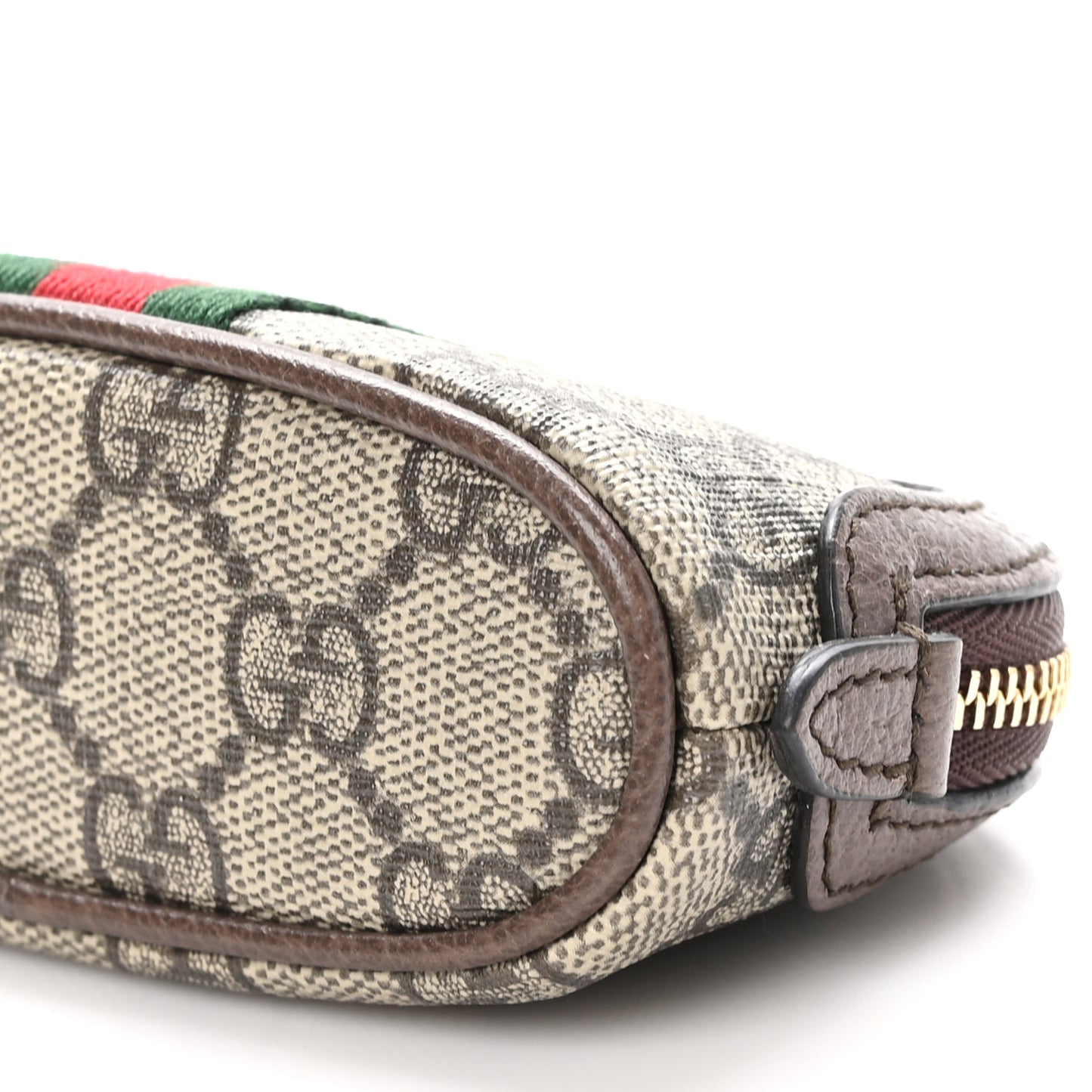 GG Supreme Monogram Web Ophidia Dome Key Pouch Beige New Acero