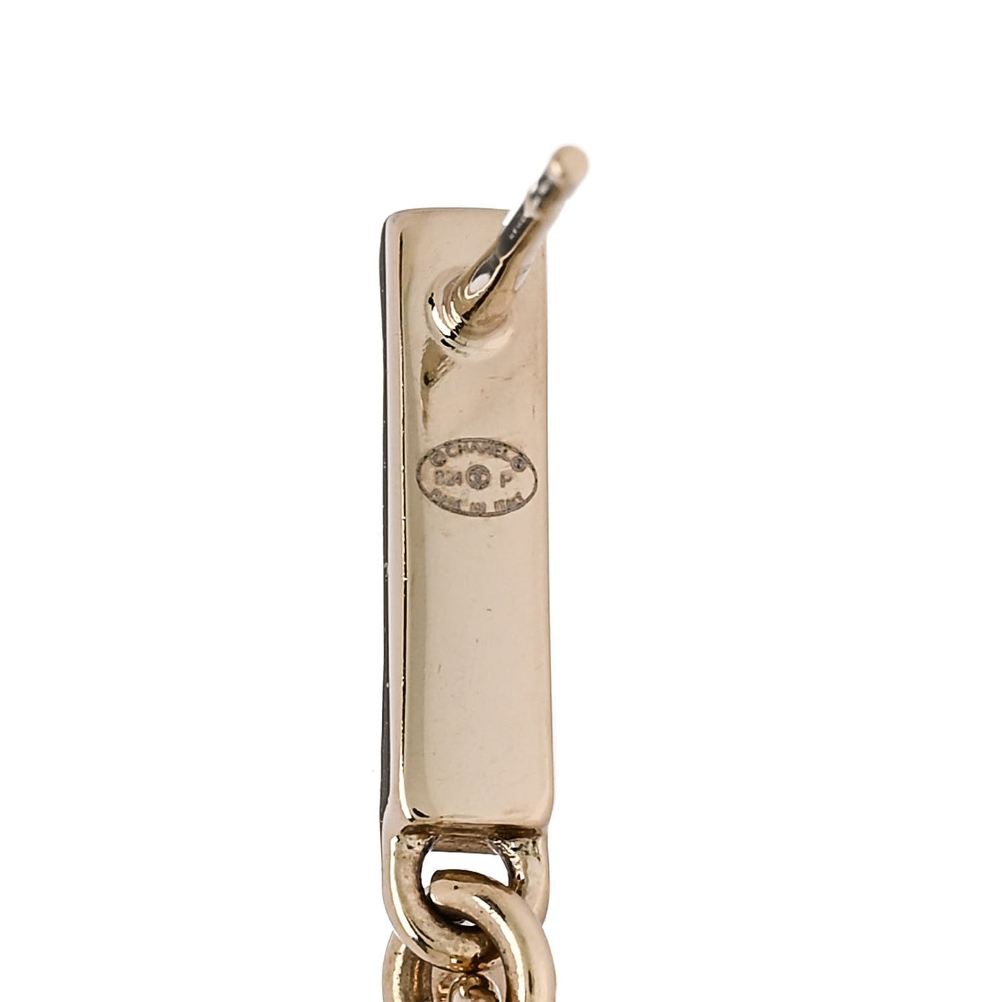 Crystal CC Drop Earrings Gold
