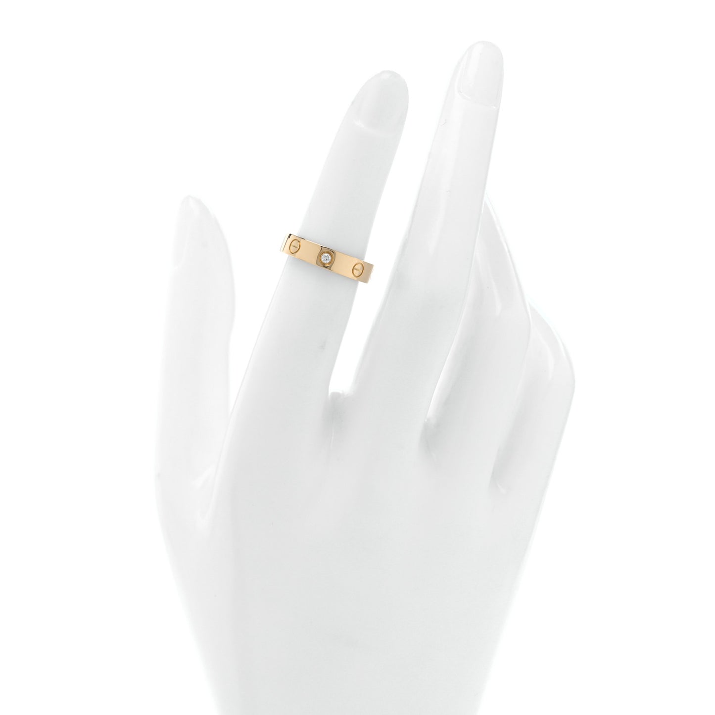 18K Yellow Gold Diamond 4mm LOVE Wedding Band Ring 48 4.5