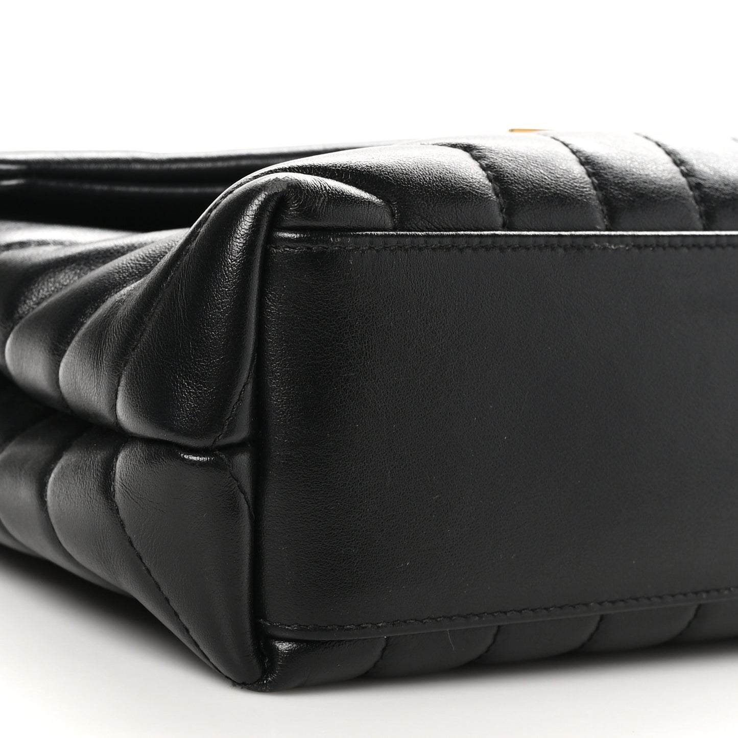 Calfskin Y Quilted Monogram Small Loulou Chain Satchel Black