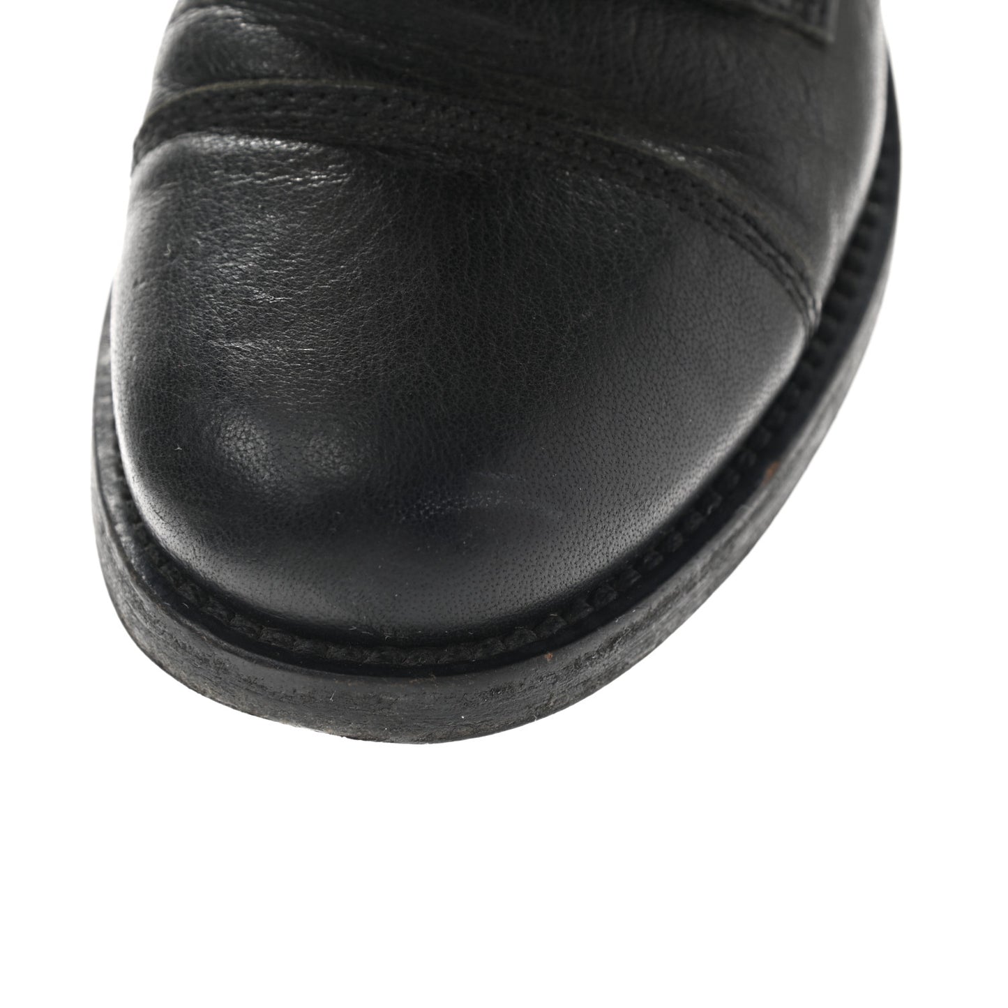 Sheepskin Quilted CC Tall Lace Up Combat Boots 36 Black