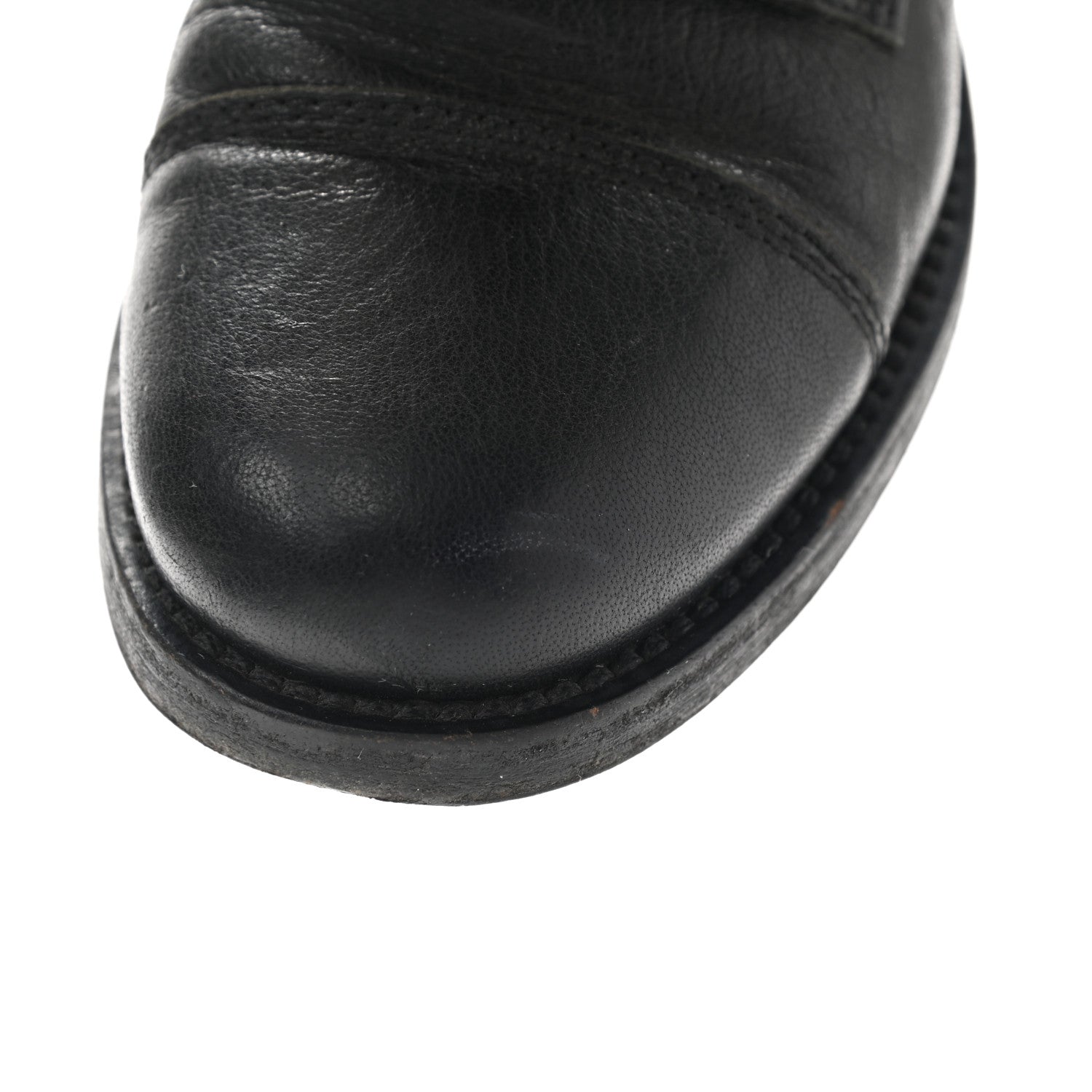 Chanel Sheepskin Quilted CC Tall Lace Up Combat Boots 36 Black 14 of 18