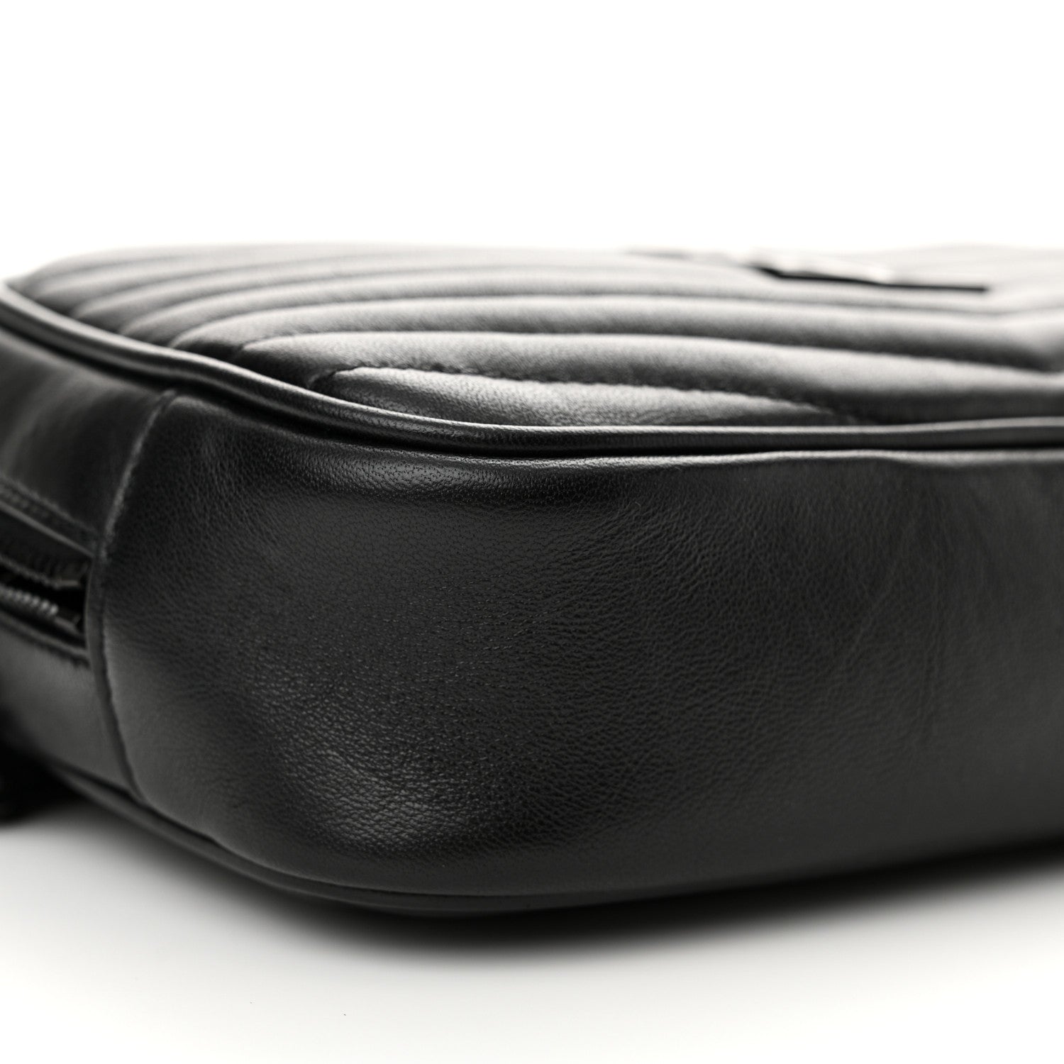 Saint Laurent Calfskin Matelasse Monochrome Monogram Mini Lou Camera Bag Black 8 of 10