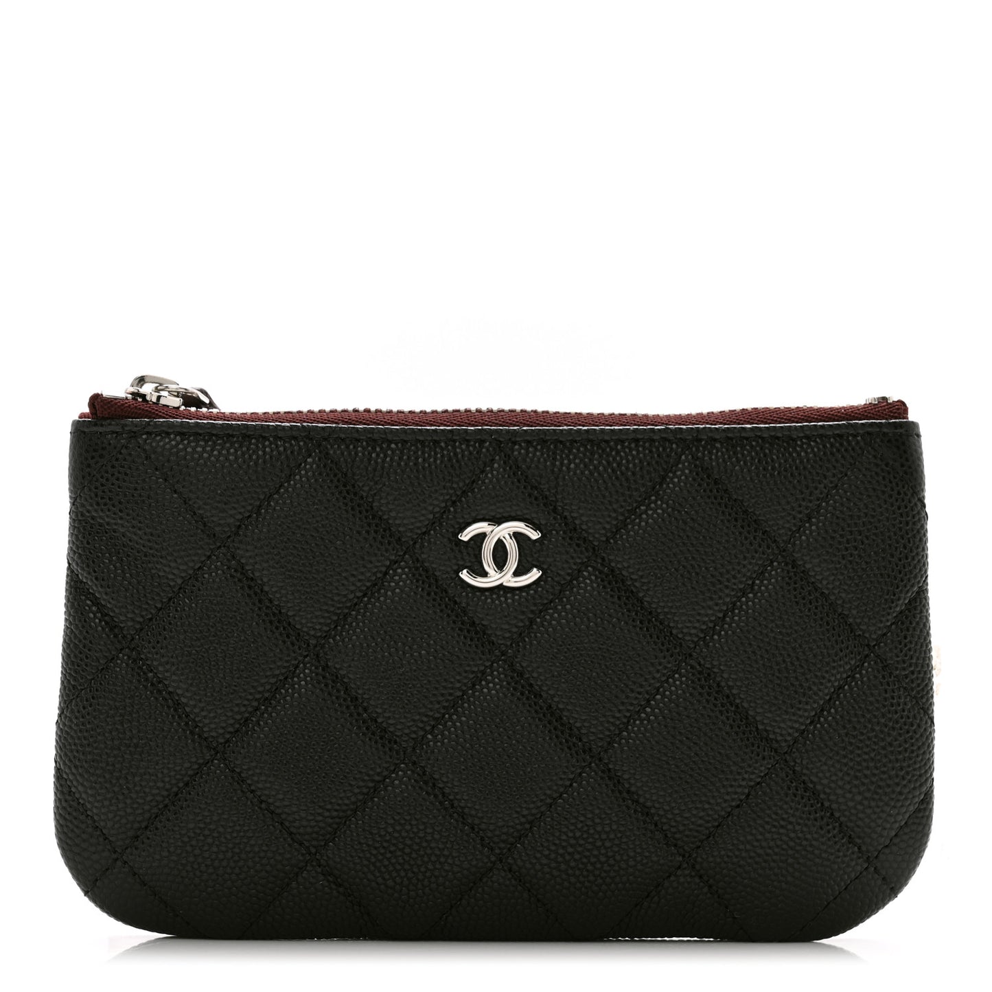 Caviar Quilted Small Cosmetic Case Black
