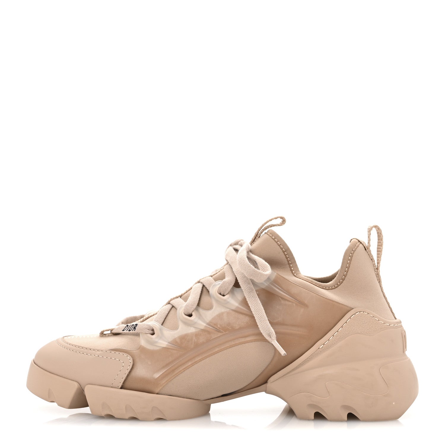 Christian Dior Neoprene Rubber Womens D-Connect Sneakers 36.5 Nude