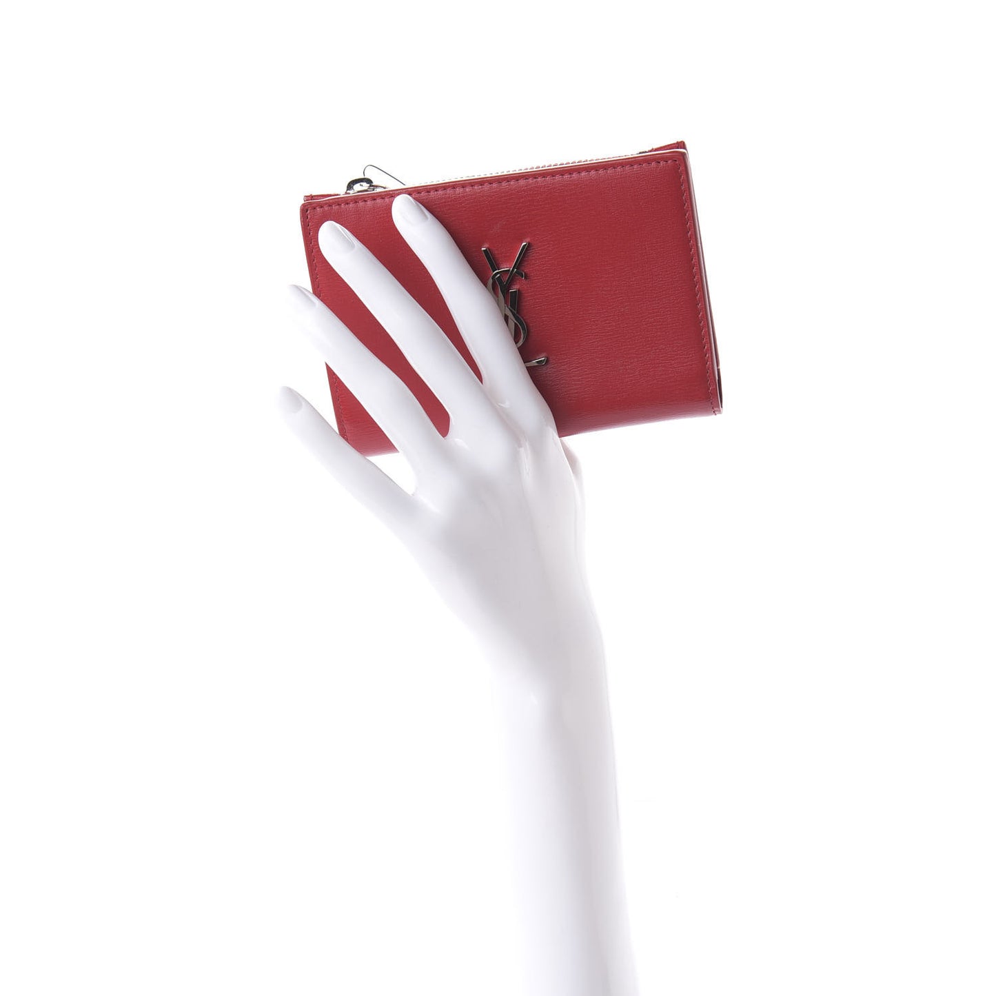 Smooth Calfskin Monogram Zipped Two-Part Wallet Red