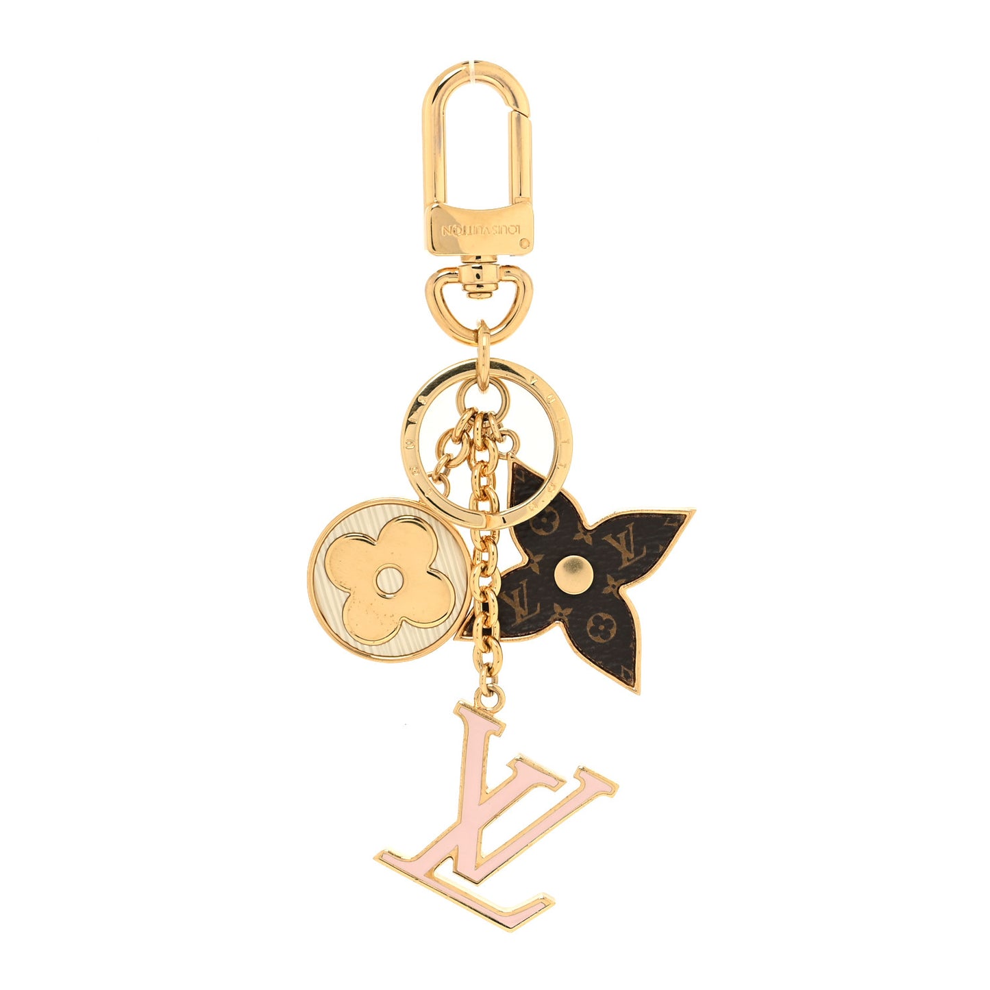 Metal Monogram Epi Spring Street Bag Charm Key Holder Gold
