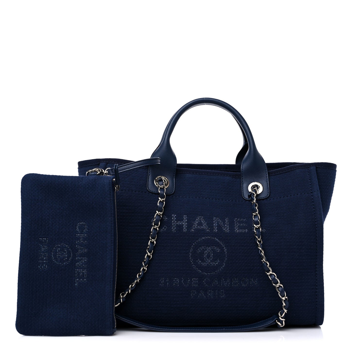 Mixed Fibers Small Deauville Tote Navy Blue