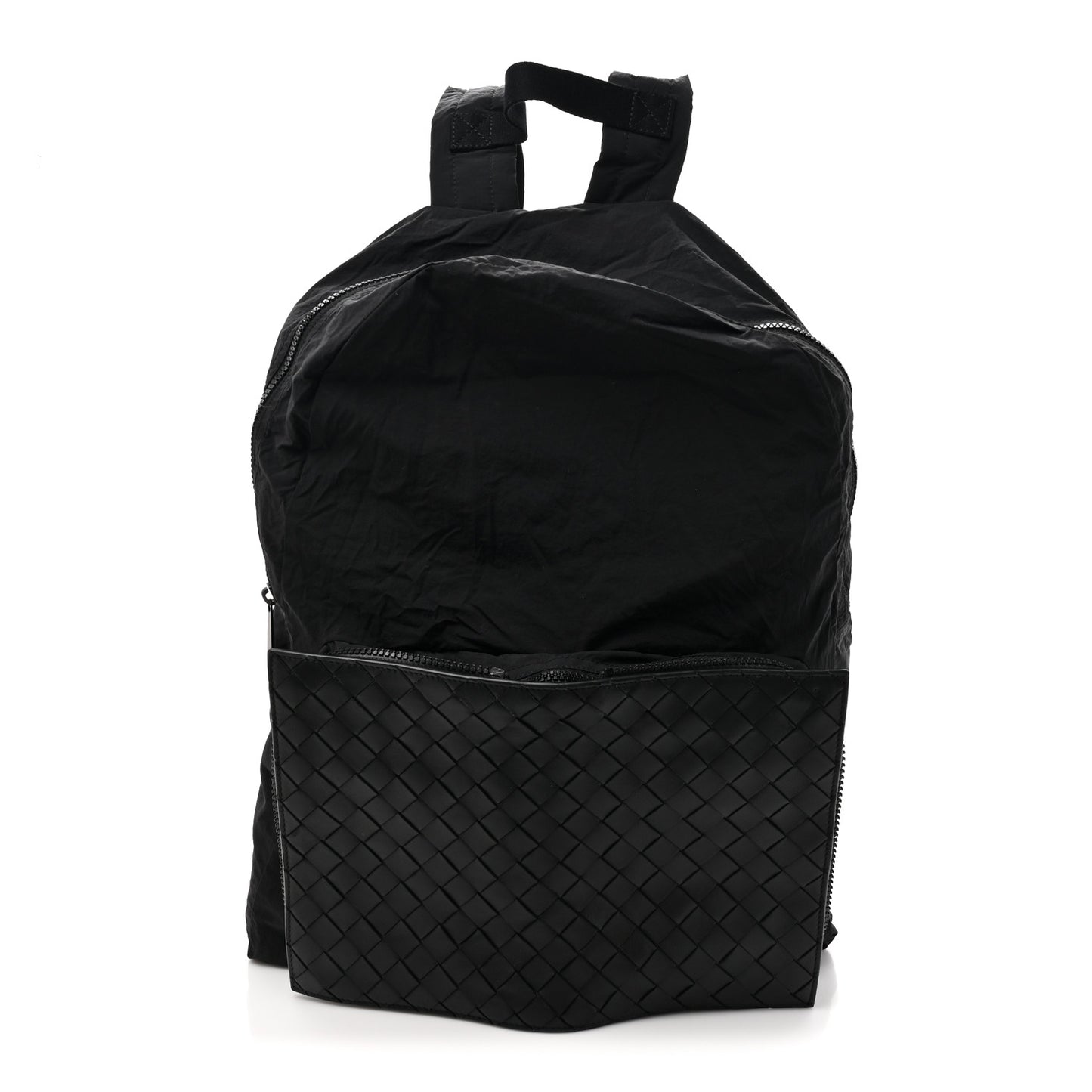 Nappa Nylon Intreccio Packable Backpack Black