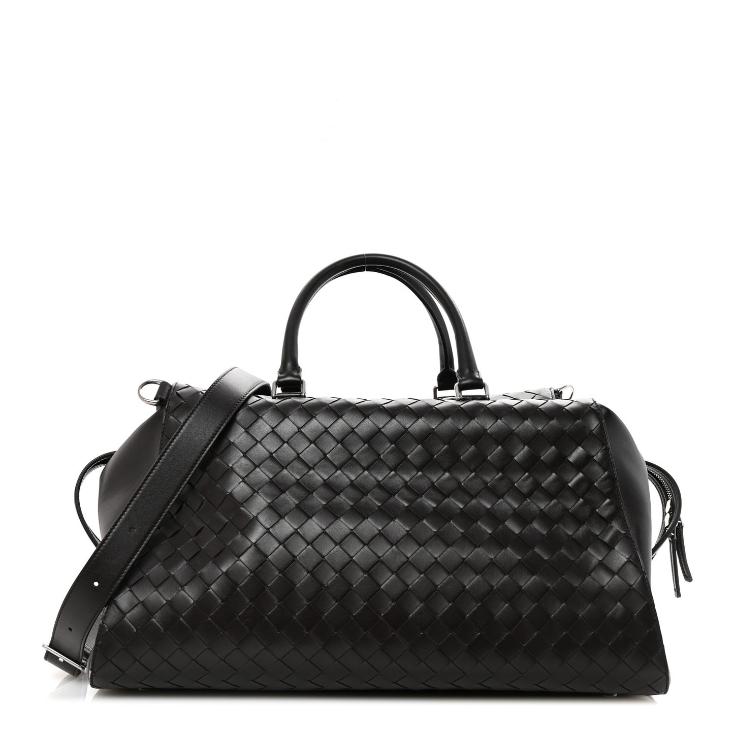 Nappa Intrecciato Zip Tape Weekender Bag Fondente