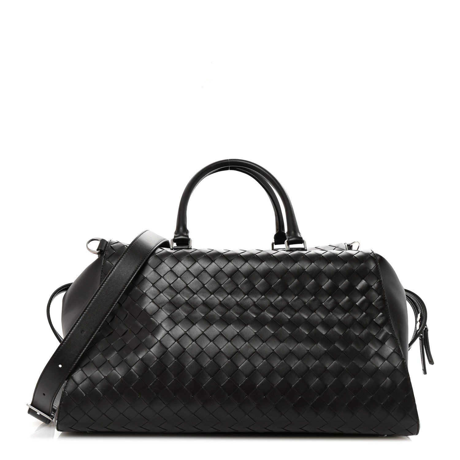 Bottega Veneta Nappa Intrecciato Zip Tape Weekender Bag Fondente 1 of 8