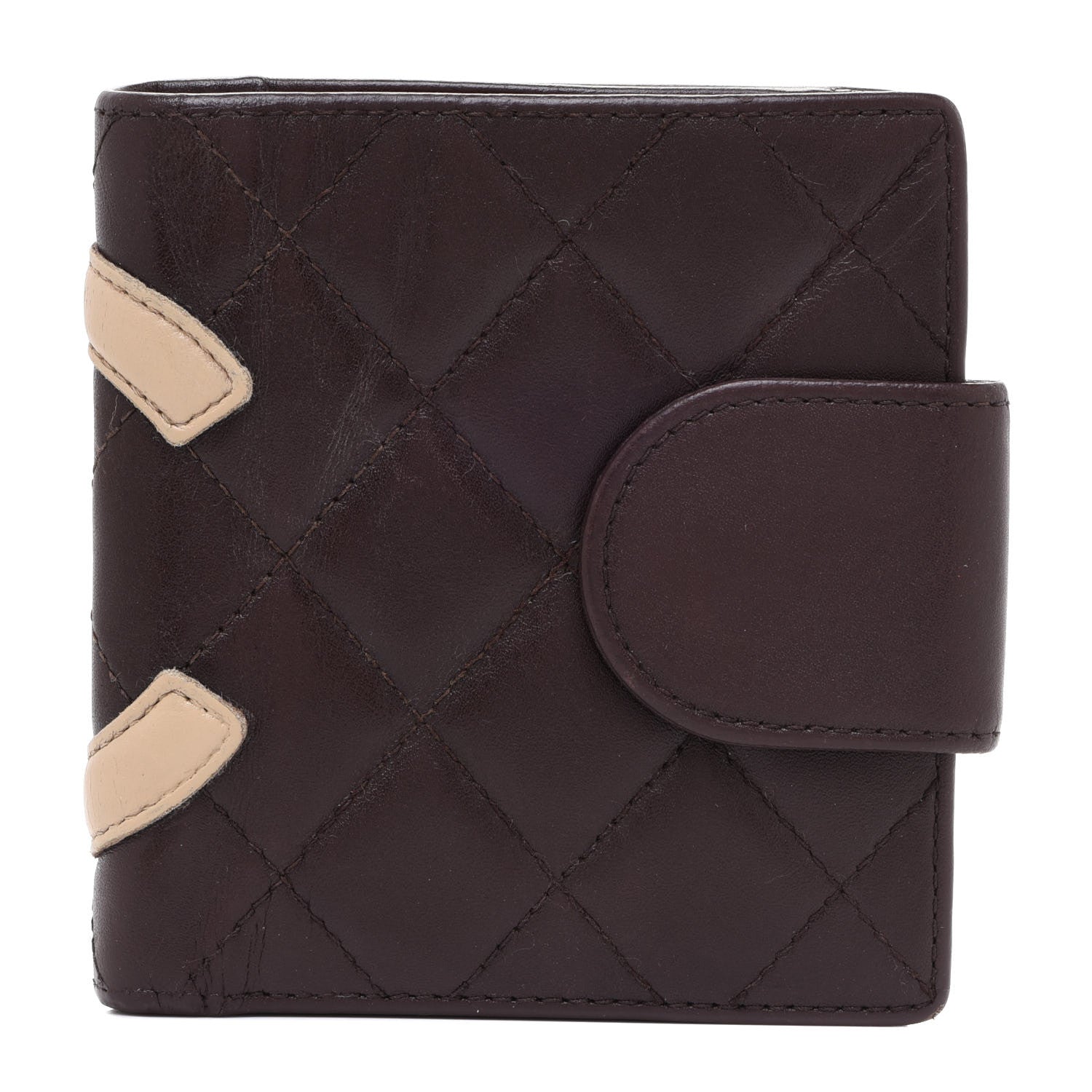 Chanel Calfskin Quilted Cambon Bi-fold Wallet Brown 1 of 10