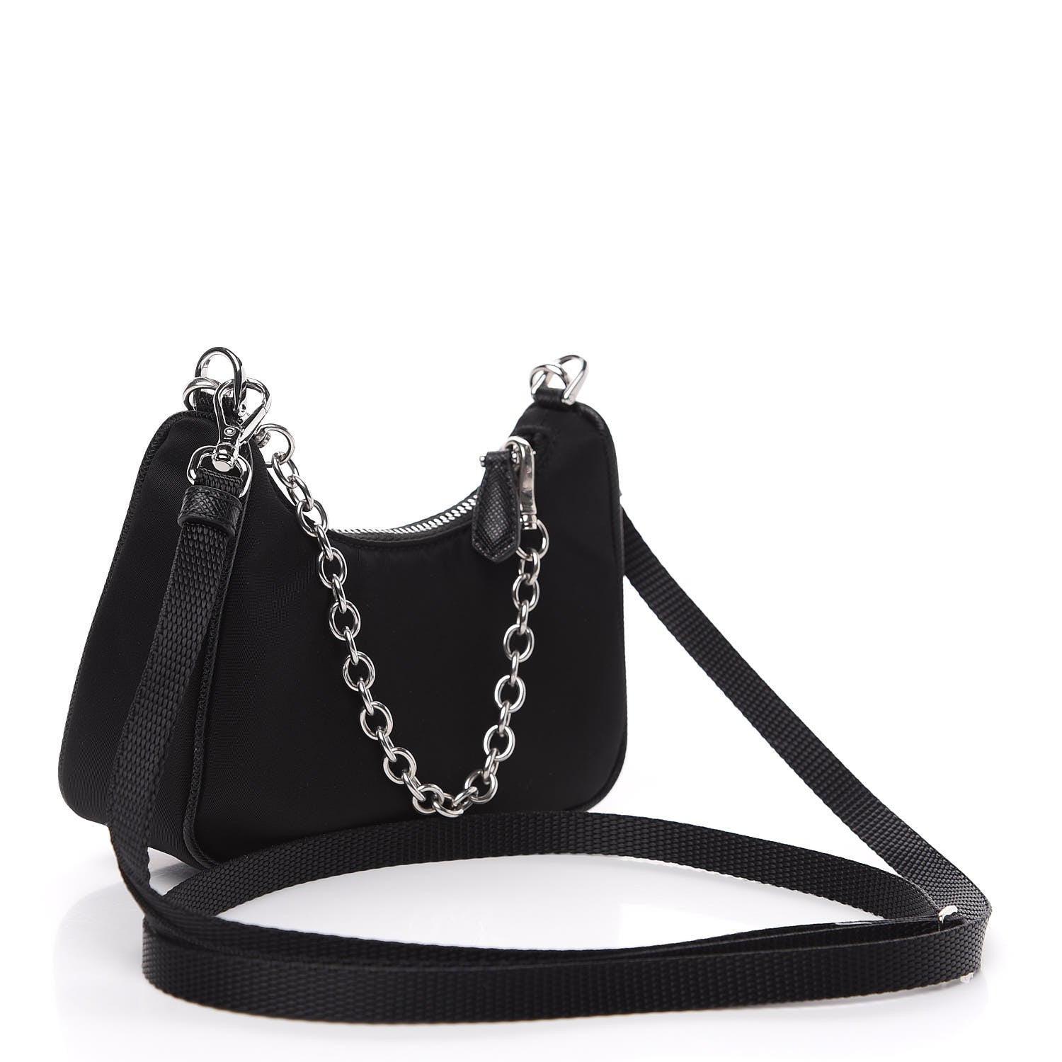 Prada Tessuto Nylon Mini Re-Edition 2000 Shoulder Bag Black 2 of 8
