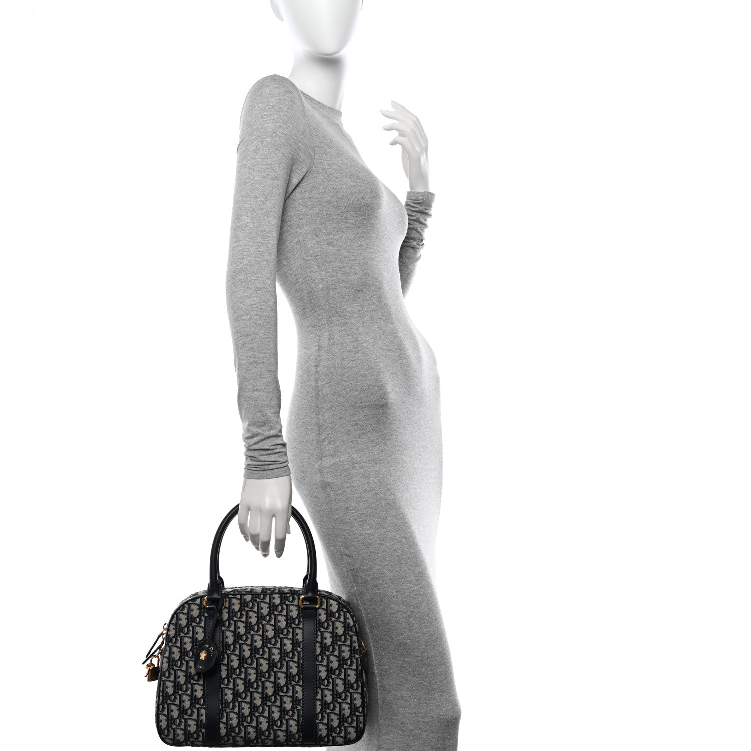 Christian Dior Oblique Large D-Vibe Bowling Bag Navy 2 of 9